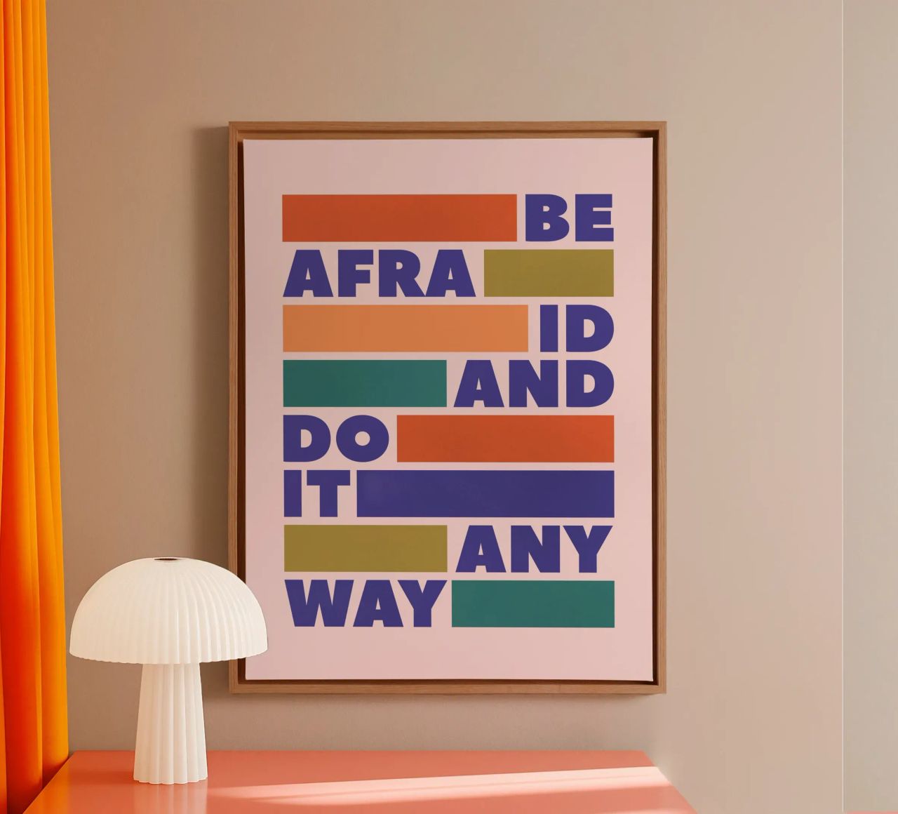 Be Afraid and Do It Anyway Bold Typography Art canvas by showmemars