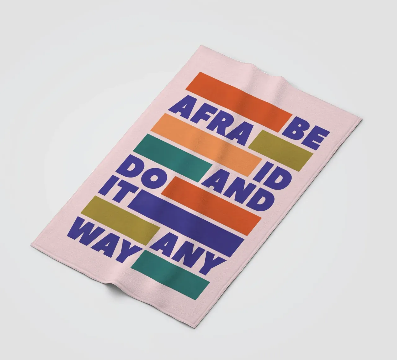 Be Afraid and Do It Anyway Bold Typography Art fleece blanket by showmemars