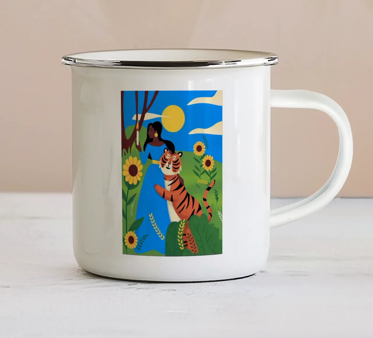 Avventura nella giungla tazza in smalto da Artie Shifa