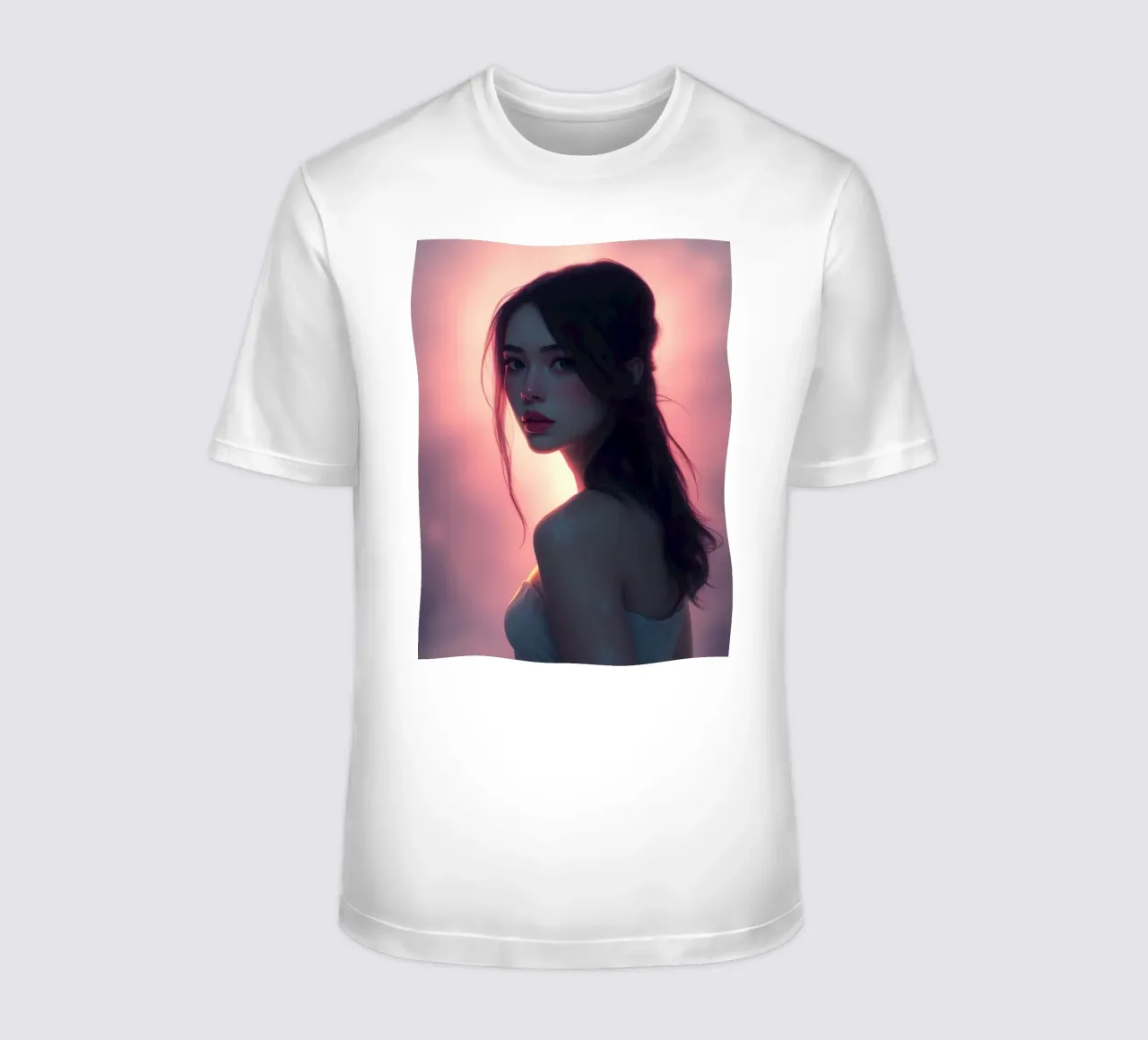 Portrait of a woman with soft features illuminated radiant t-shirt by DesignDoodle