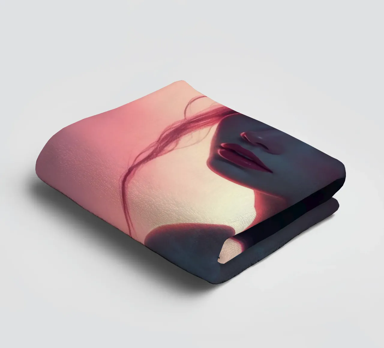 Portrait of a woman with soft features illuminated radiant towel by DesignDoodle
