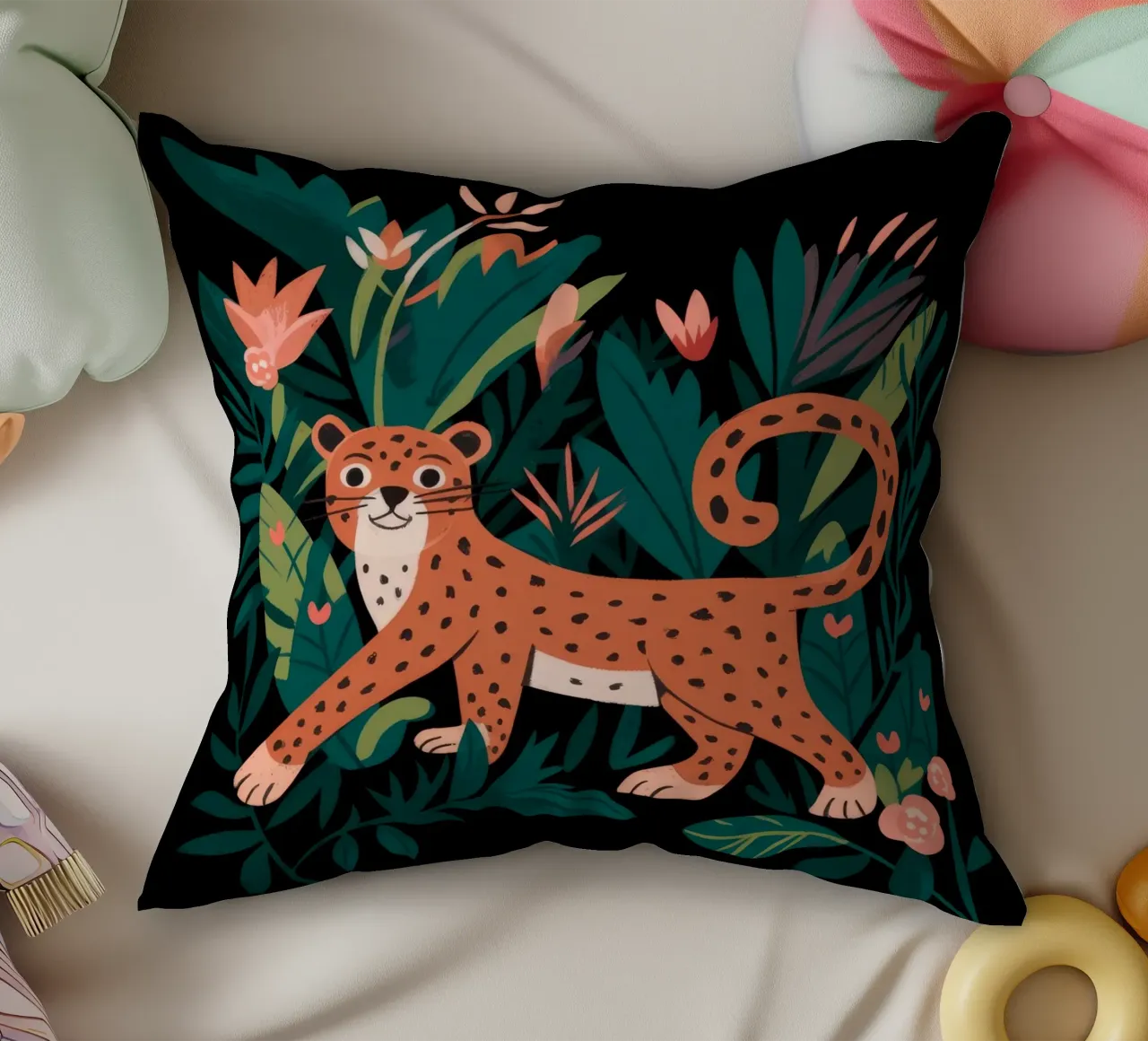 Jungle Grace decorative cushion by Artie Shifa