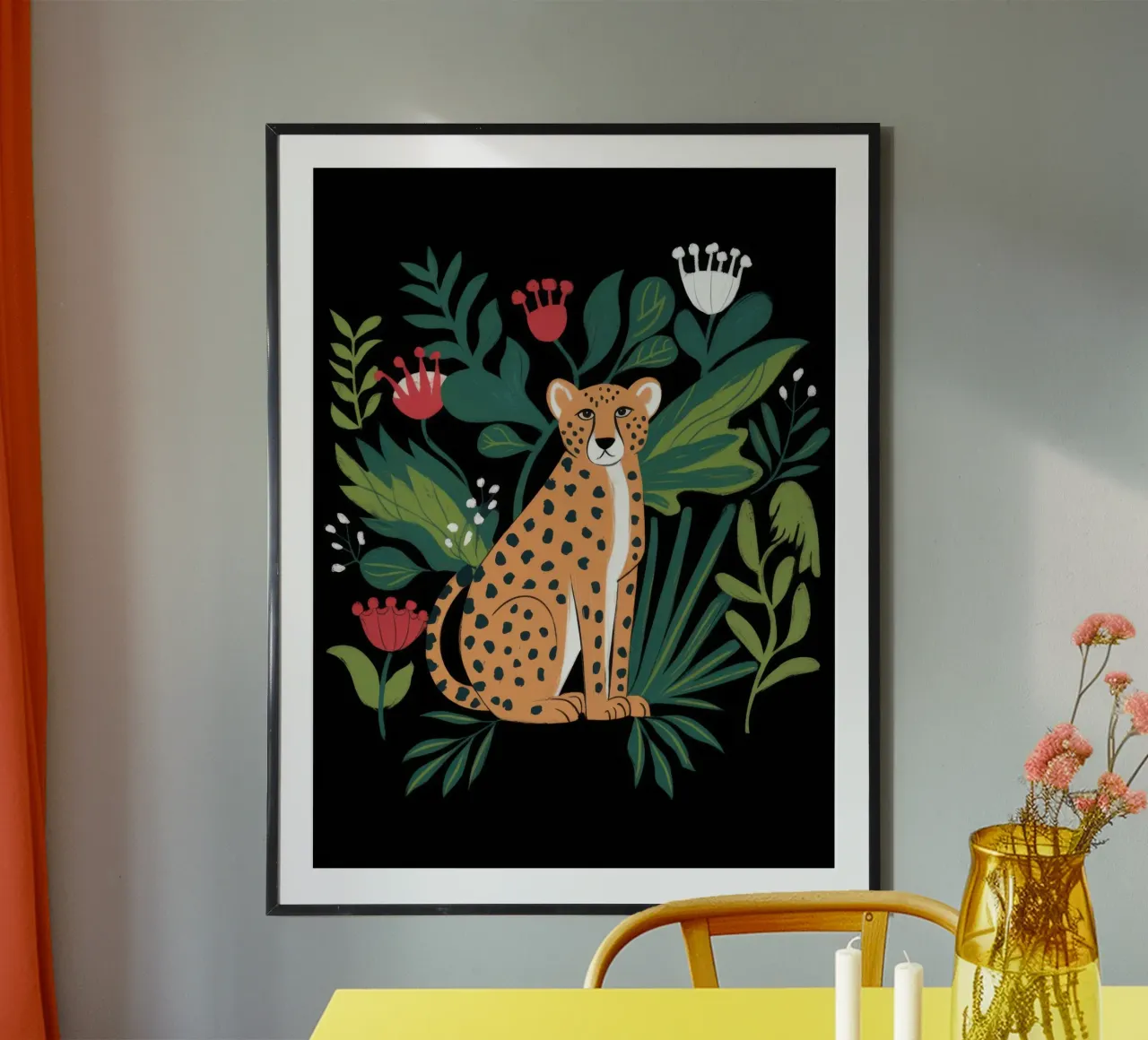 Maestà della giungla poster con telaio in alluminio da Artie Shifa