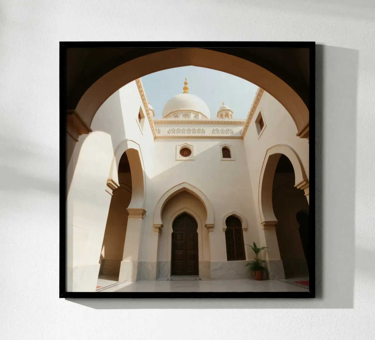 Architectural beauty of traditional design in a serene court poster by DesignDoodle