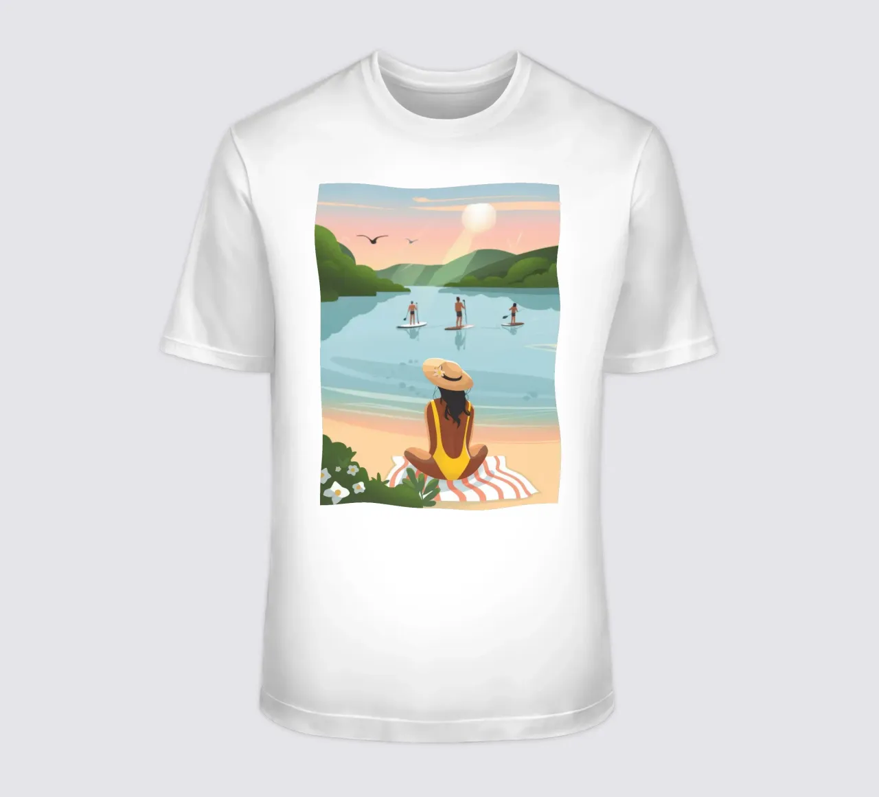 Calme au bord du lac t-shirt de Artie Shifa