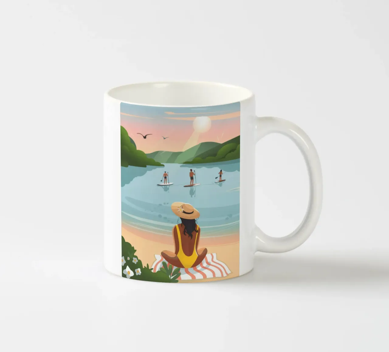 Calma in riva al lago tazza in ceramica da Artie Shifa