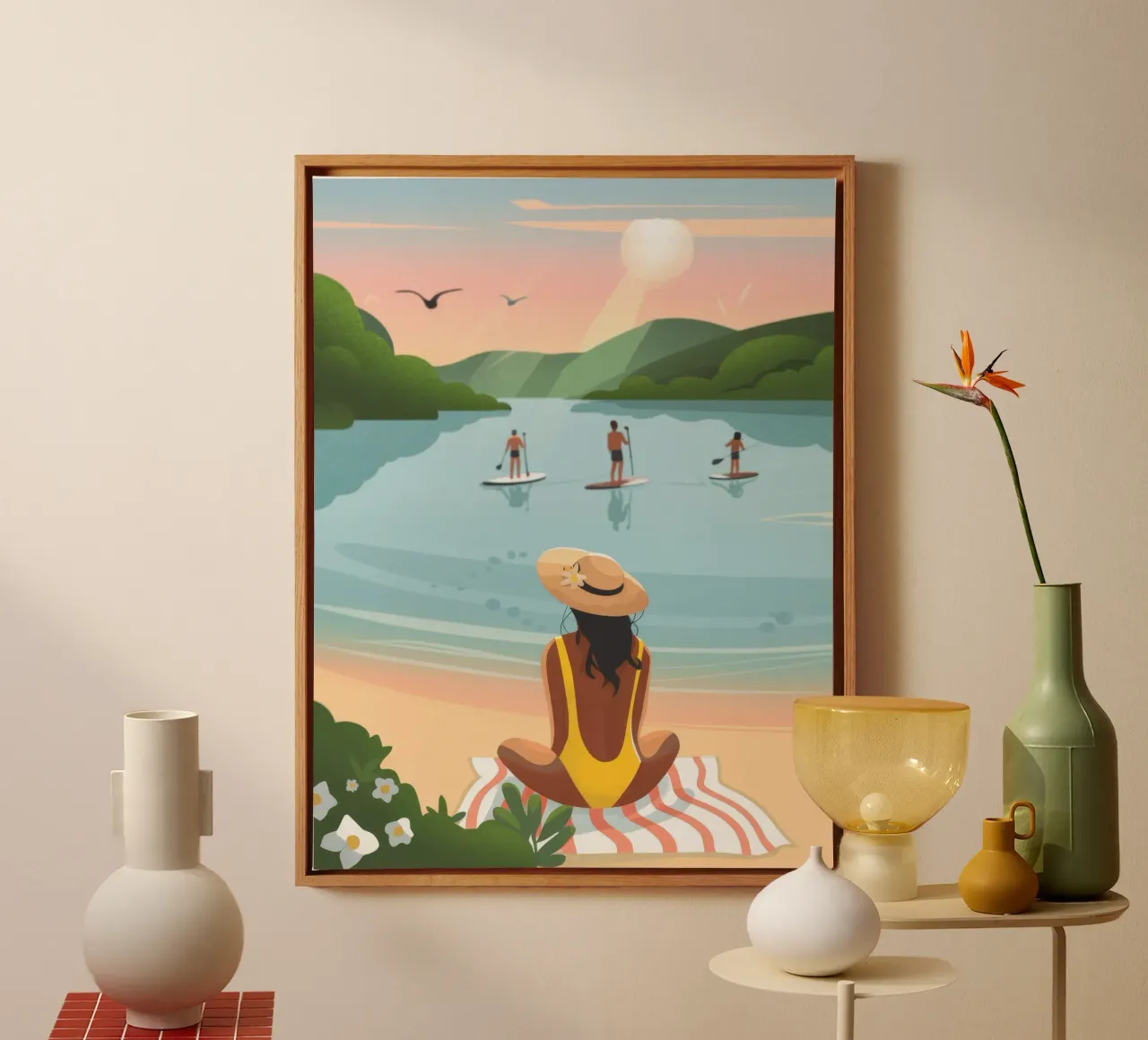 Rust aan het meer canvas met Baklijst van Artie Shifa