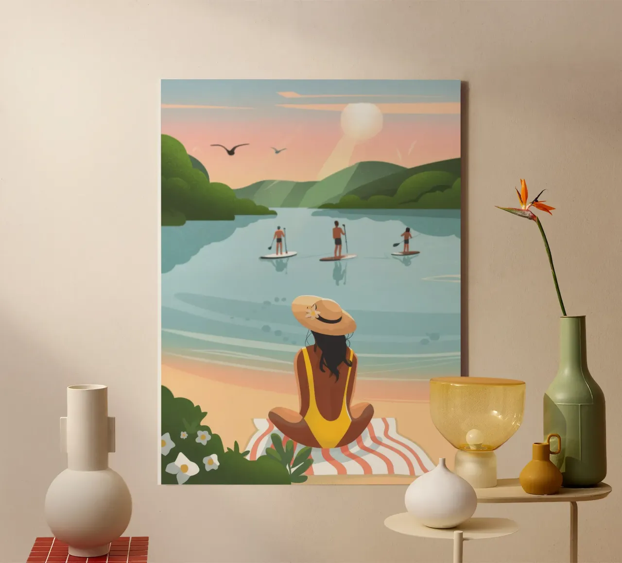 Rust aan het meer canvas met Baklijst van Artie Shifa