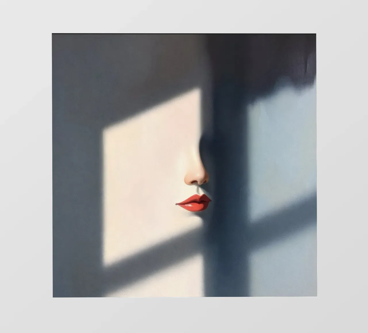 Shadows and light create an intriguing portrait of a face photo wallpaper by DesignDoodle