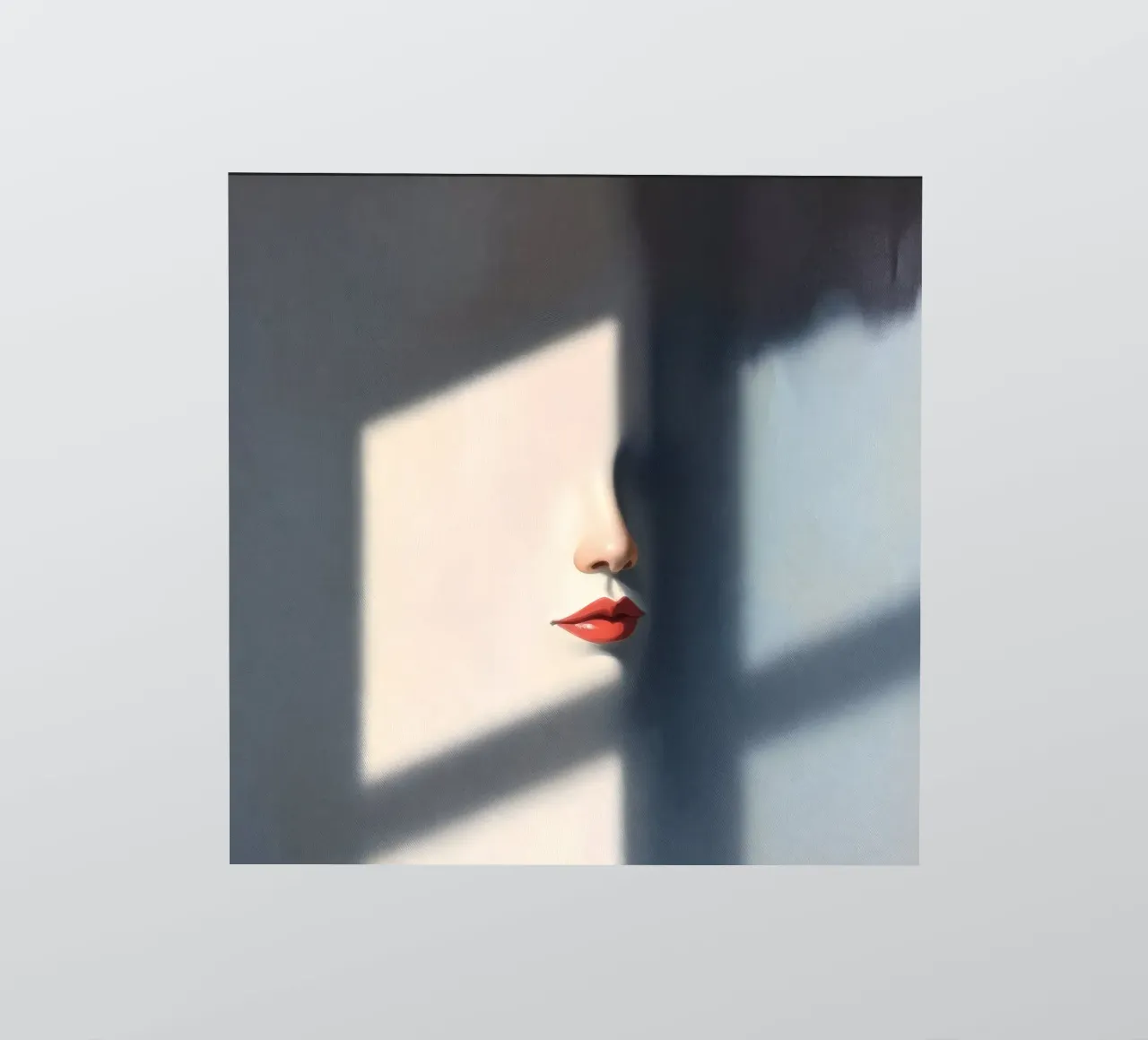 Shadows and light create an intriguing portrait of a face sticker by DesignDoodle