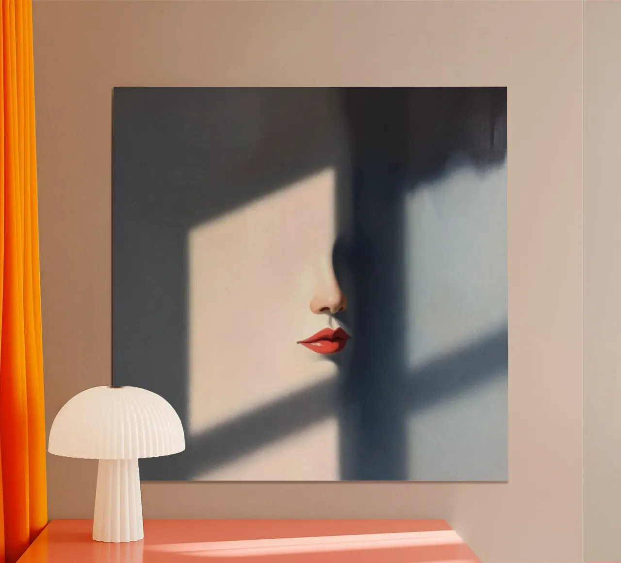 Shadows and light create an intriguing portrait of a face hahnemühle by DesignDoodle