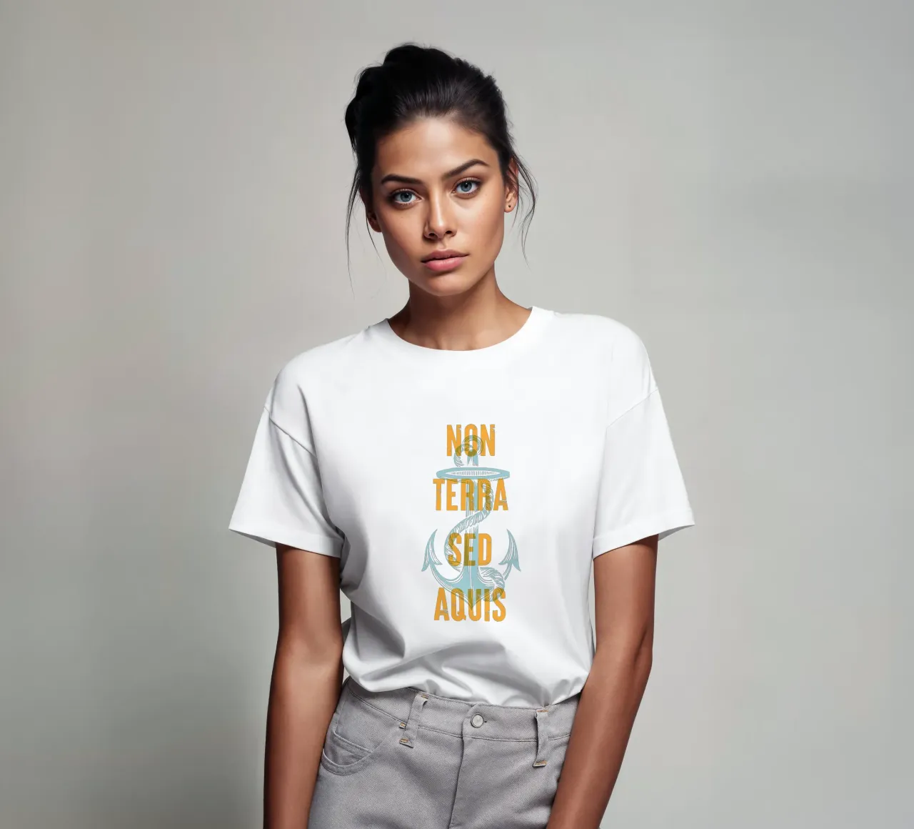 Non terra sed aquis t-shirt da Vintagrafica