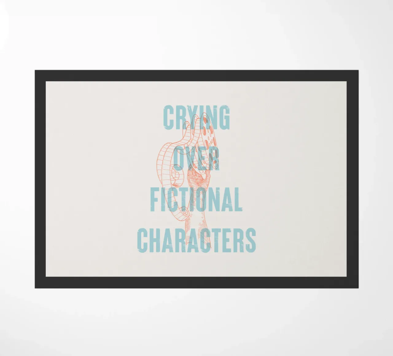 Crying over fictional characters doormat by Vintagrafica