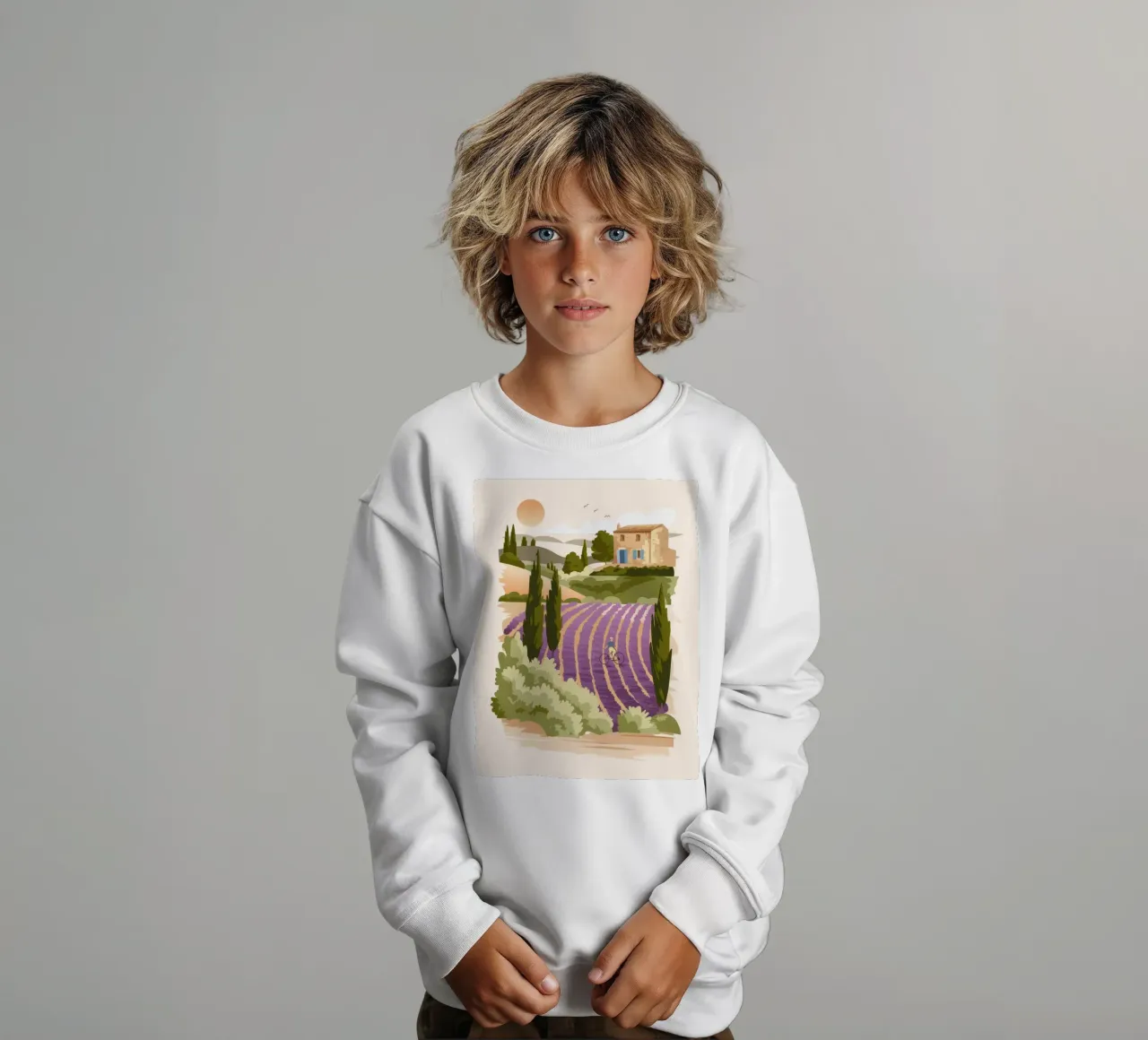 Campos de lavanda sudadera para niño de Artie Shifa