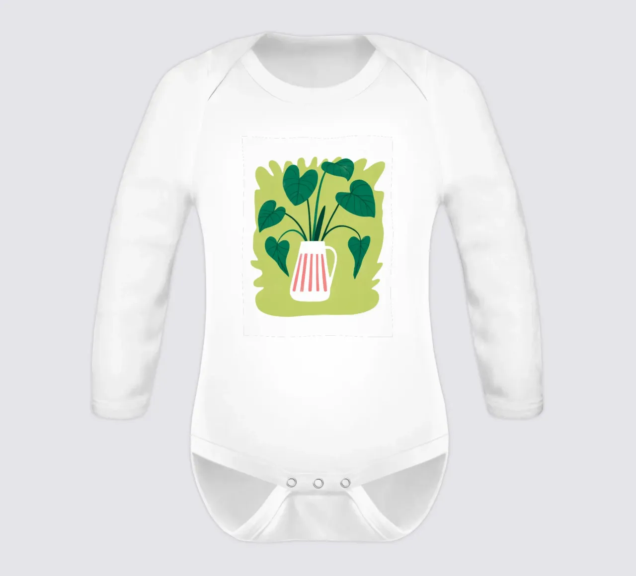 Laubige Vase Langarm Babybody von Artie Shifa