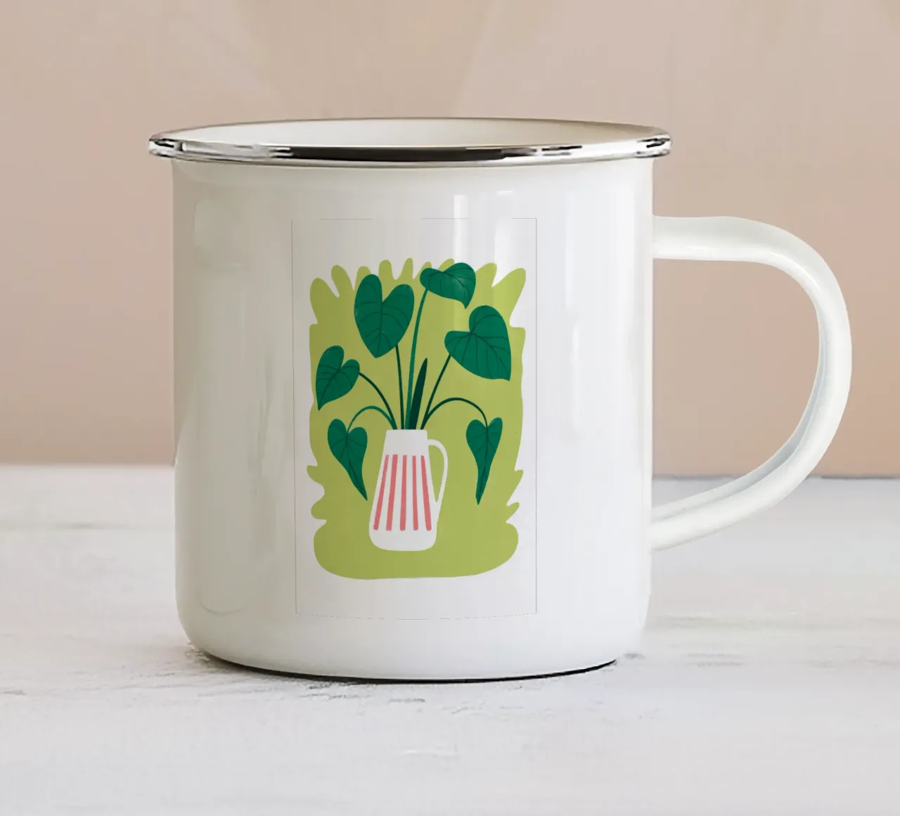 Vaso a foglie tazza in smalto da Artie Shifa