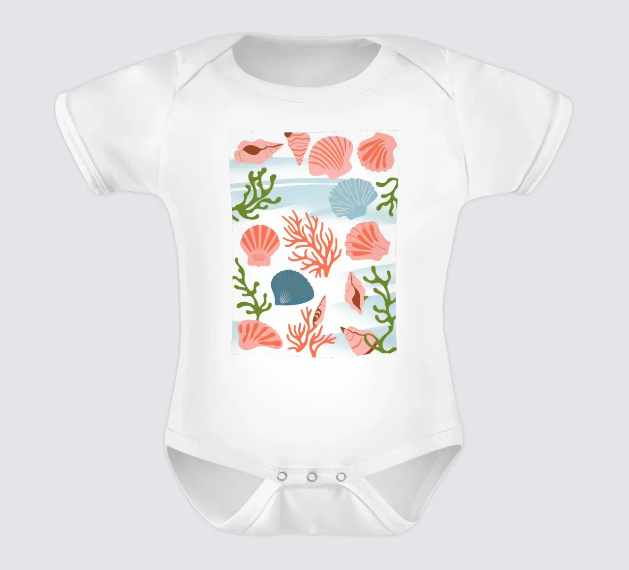 Marine Patterns Kurzarm Babybody von Artie Shifa