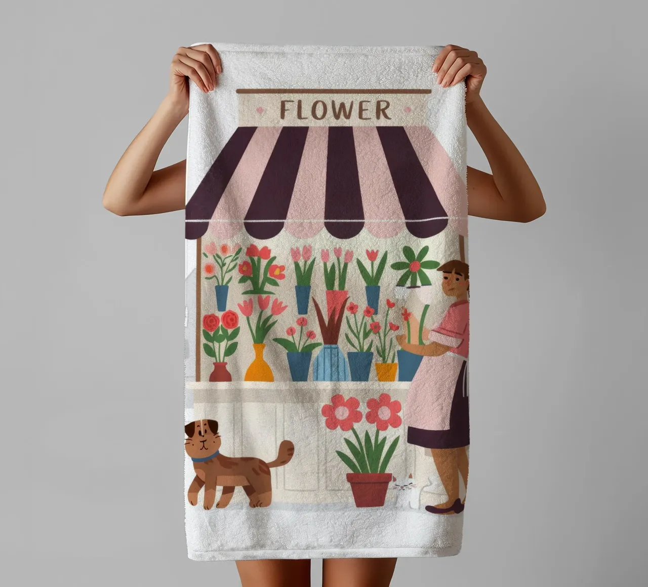 Fiori del mercato asciugamano da bagno da Artie Shifa