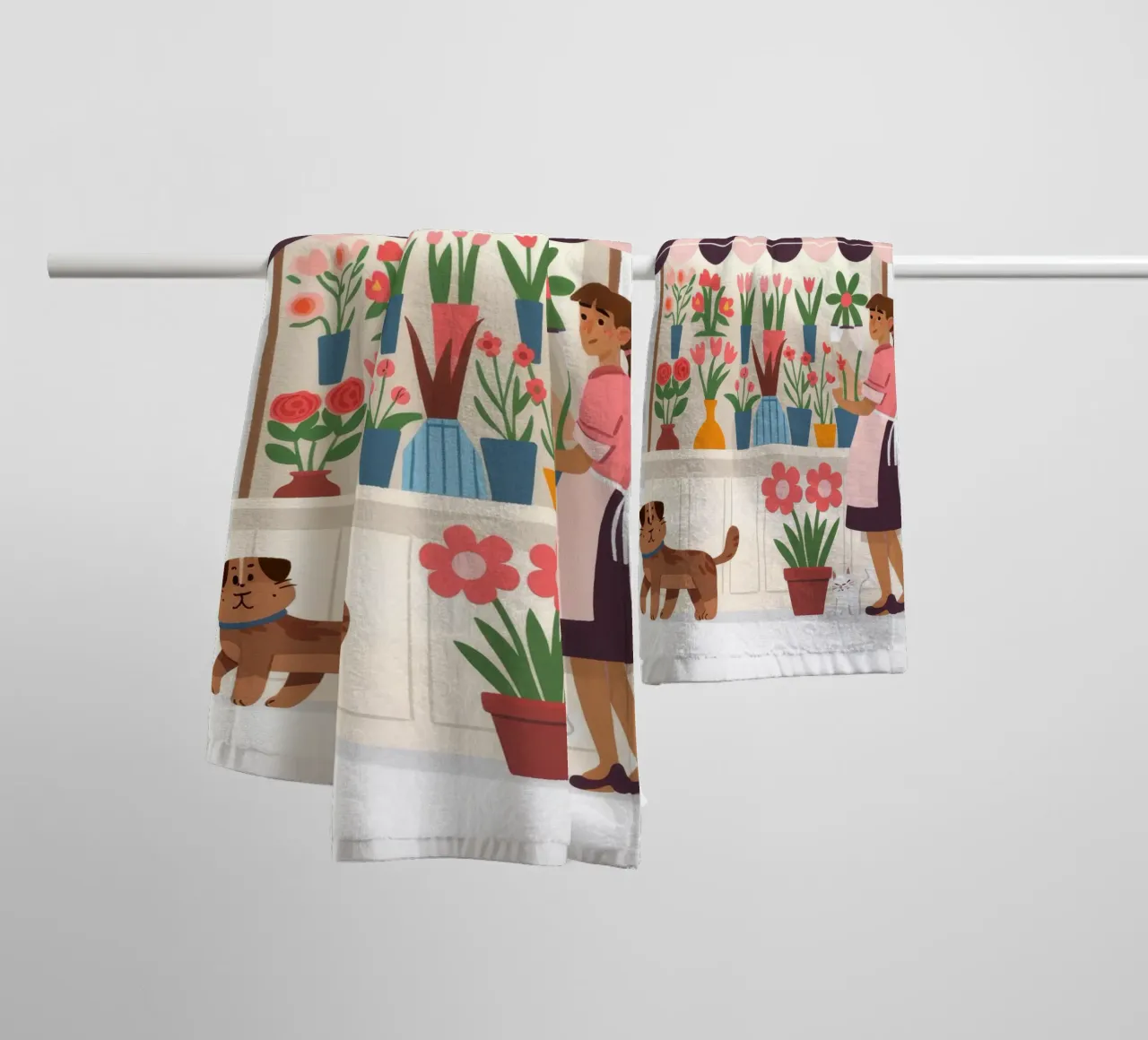 Fiori del mercato asciugamano da bagno da Artie Shifa