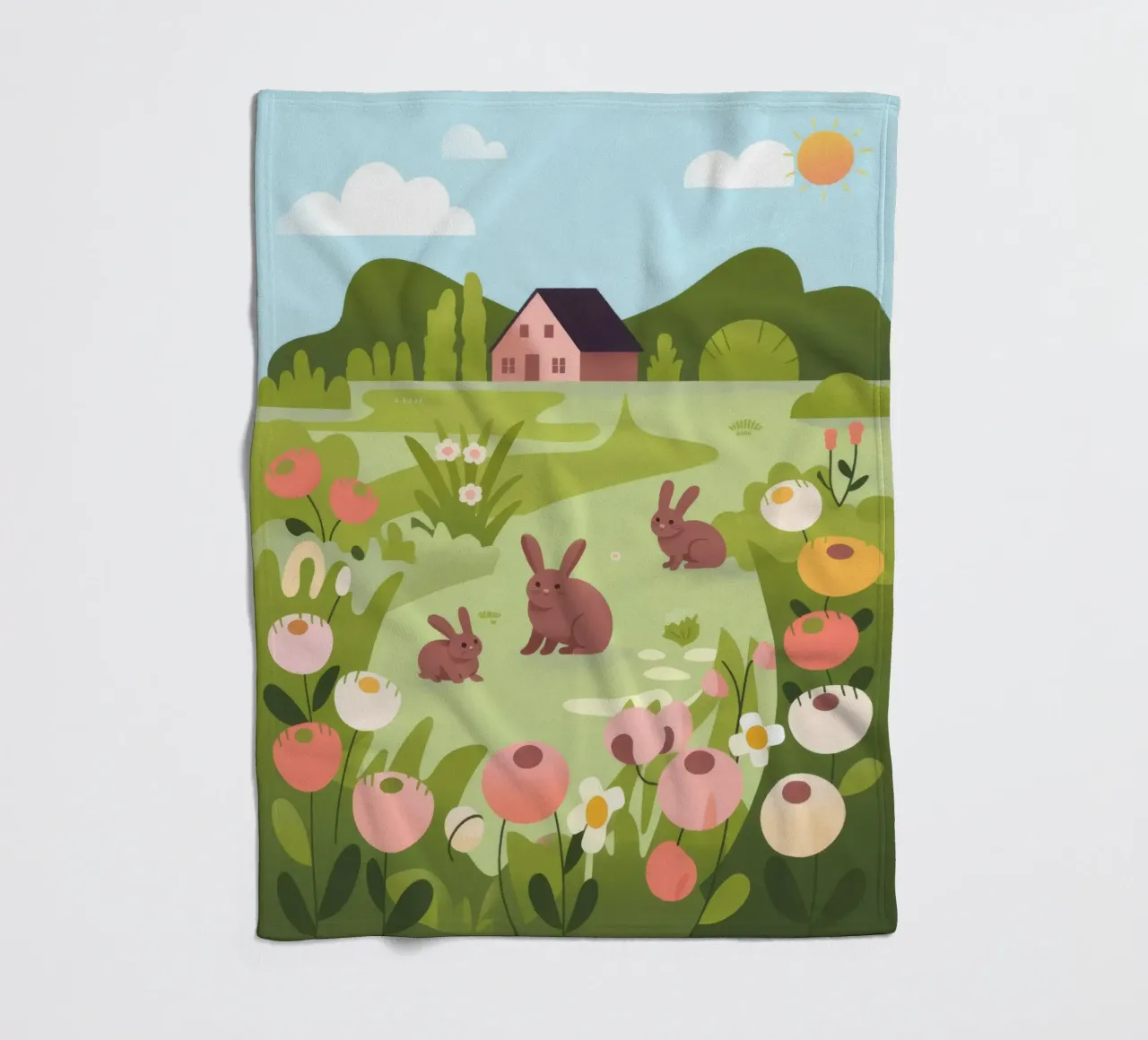 Meadow Harmony fleece blanket by Artie Shifa