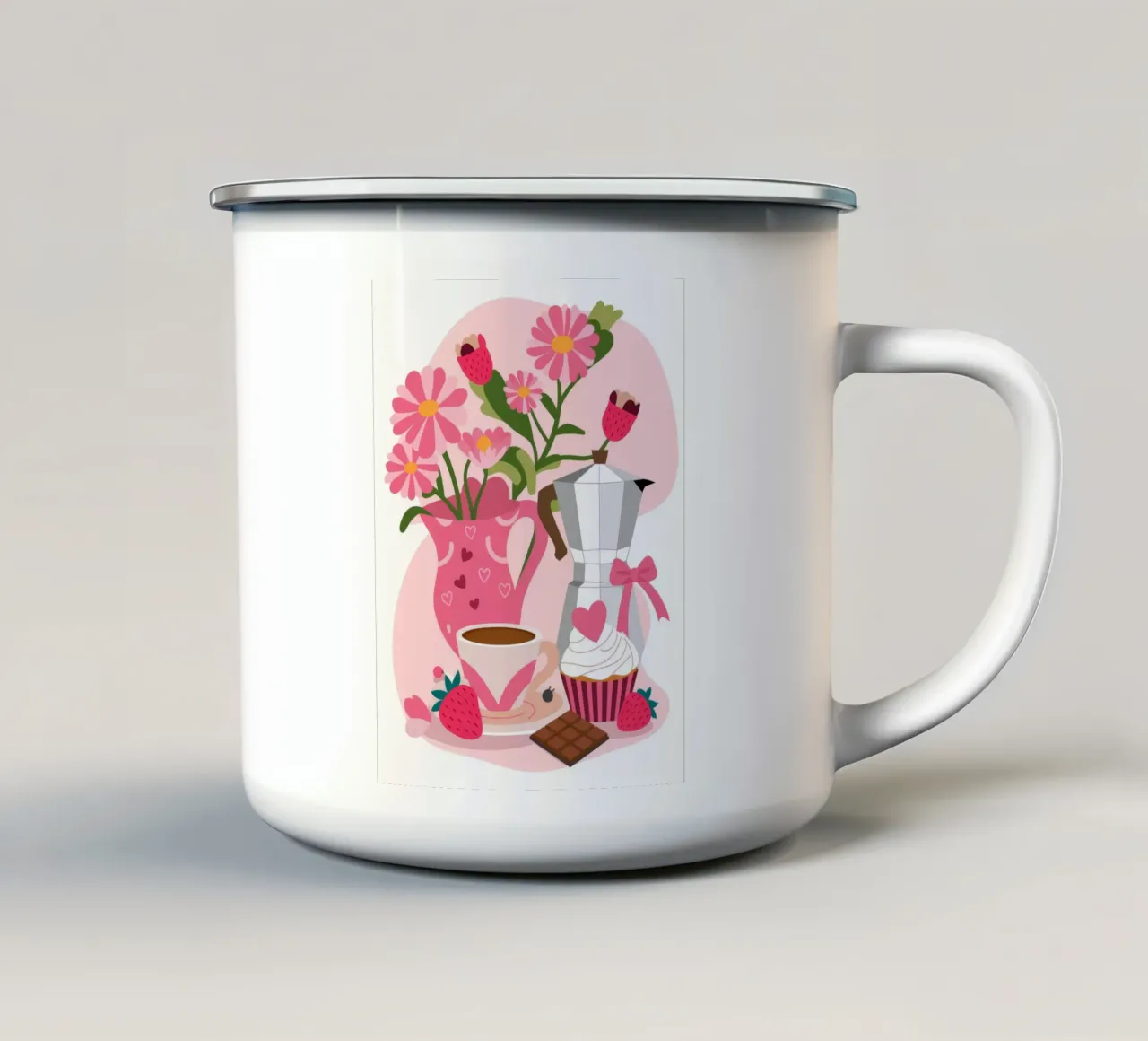 Delizia mattutina tazza in smalto da Artie Shifa