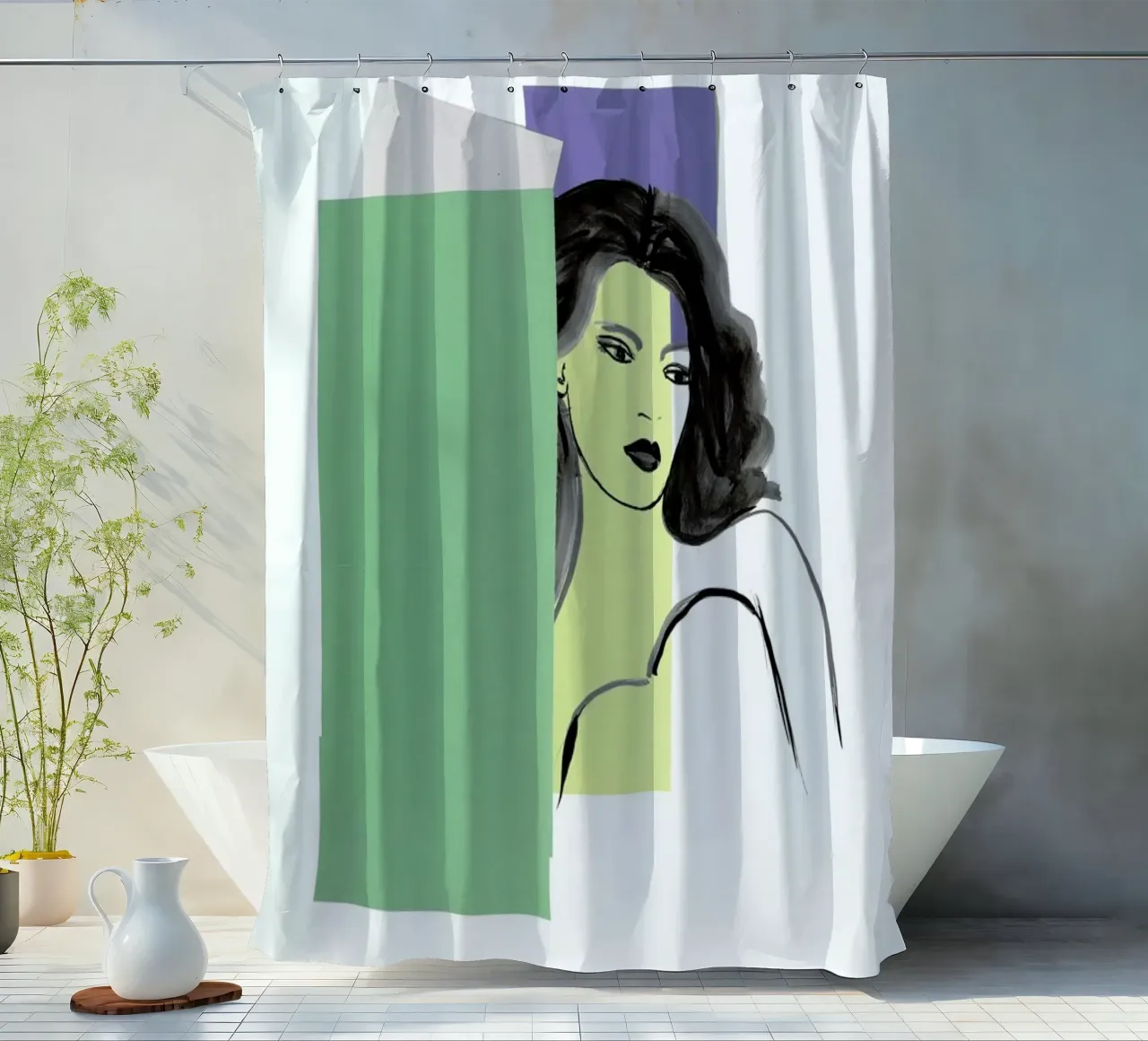 Sunday Afternoon shower curtain by Rococco LA