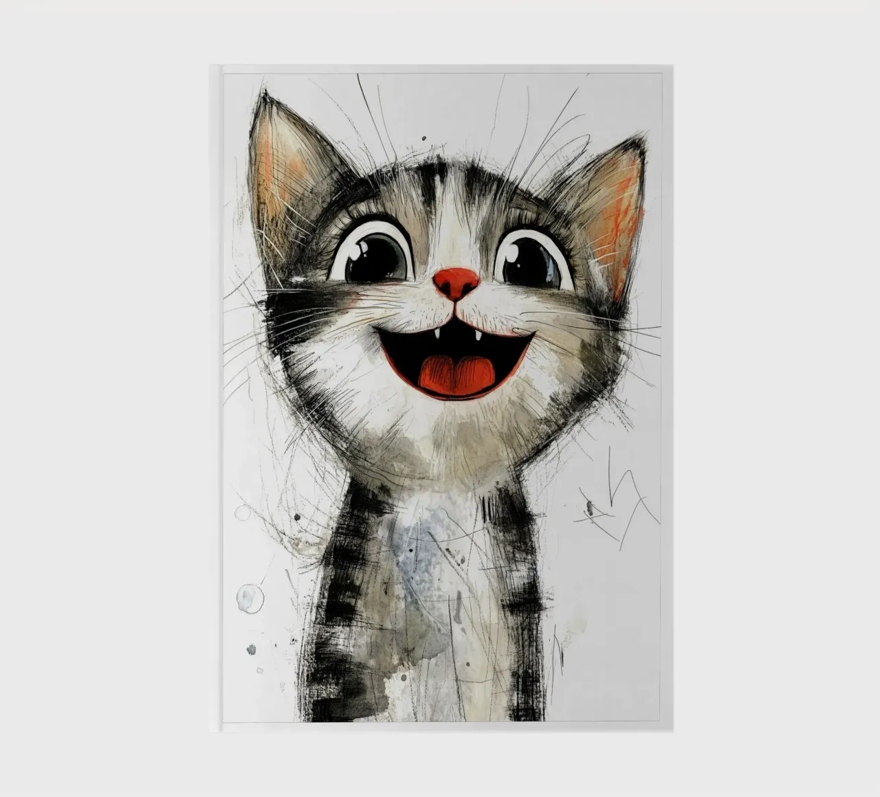 Happy cat art notebook by Justyna Jaszke JBJart
