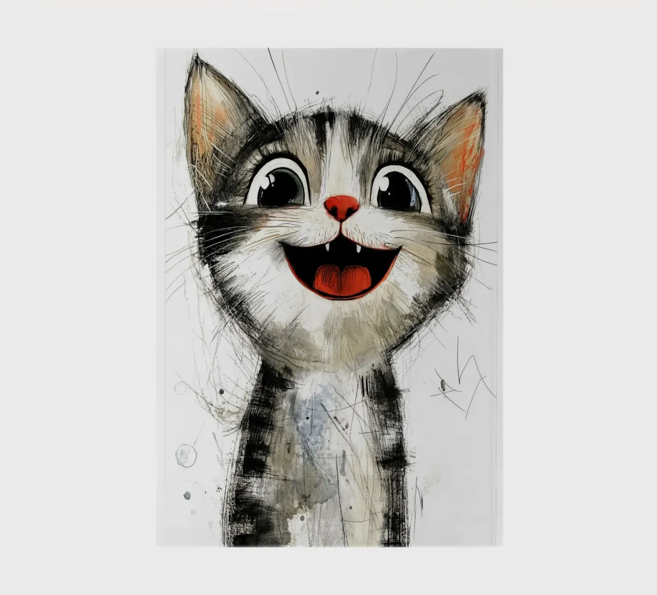 Happy cat art notebook by Justyna Jaszke JBJart