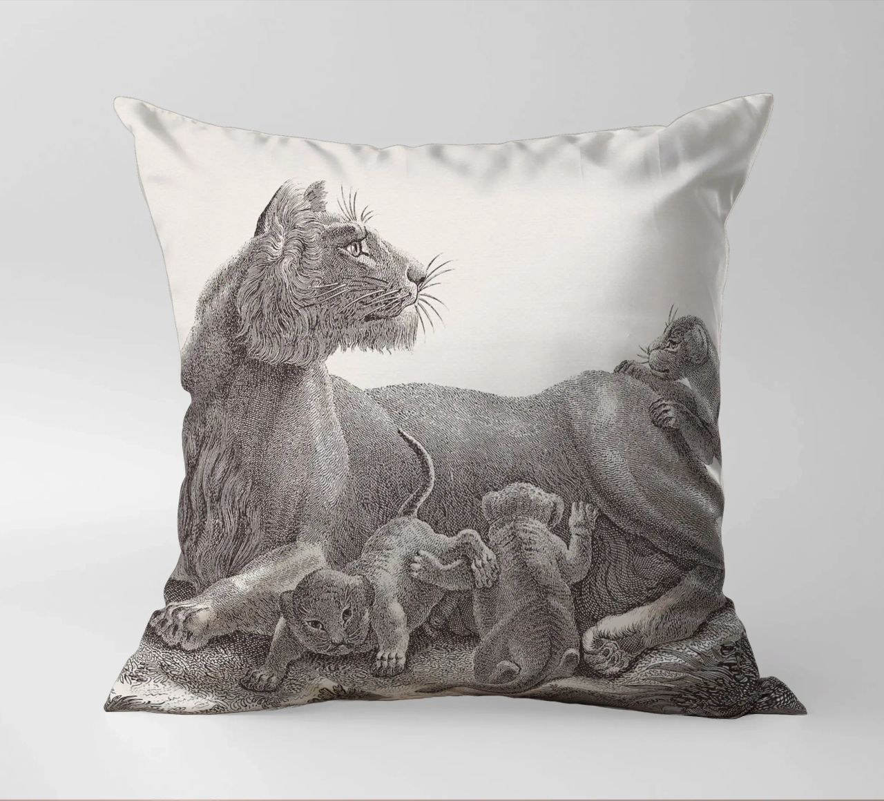 Lioness and whelps sketch cuscino da apoloprints