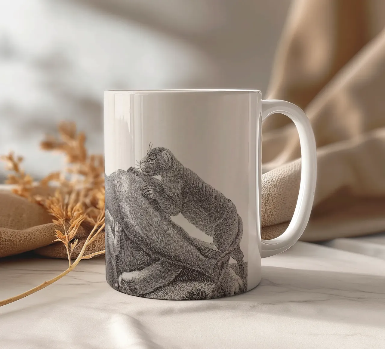 Lioness and whelps sketch Keramik Tasse von apoloprints