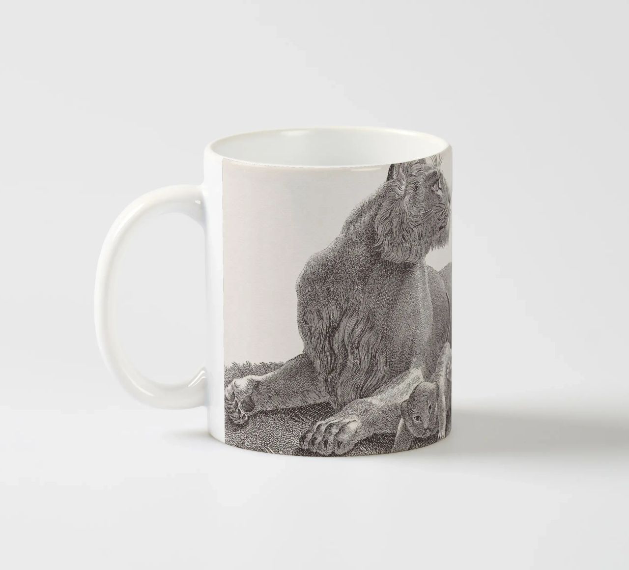 Lioness and whelps sketch tazza in ceramica da apoloprints