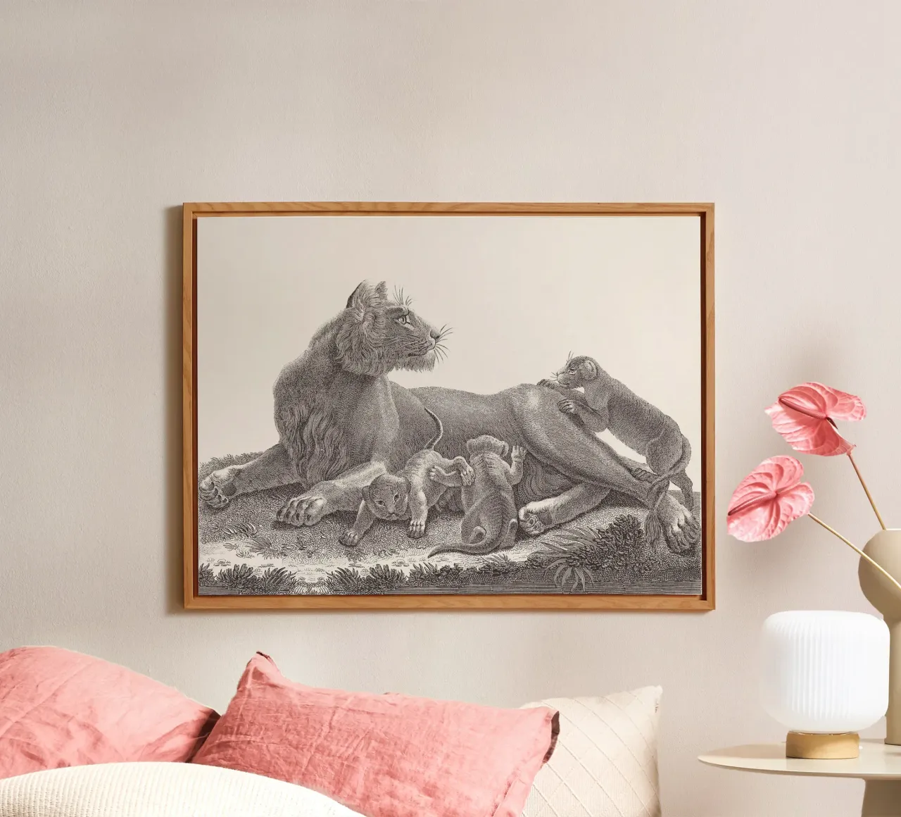 Lioness and whelps sketch alluminio dibond da apoloprints