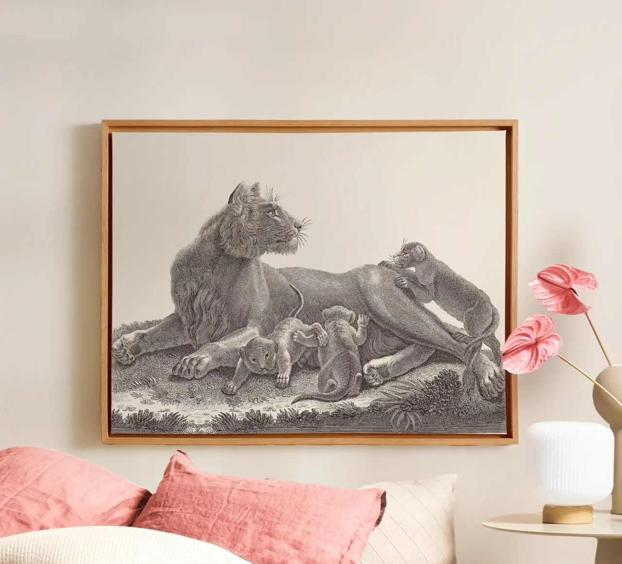 Lioness and whelps sketch canvas by apoloprints