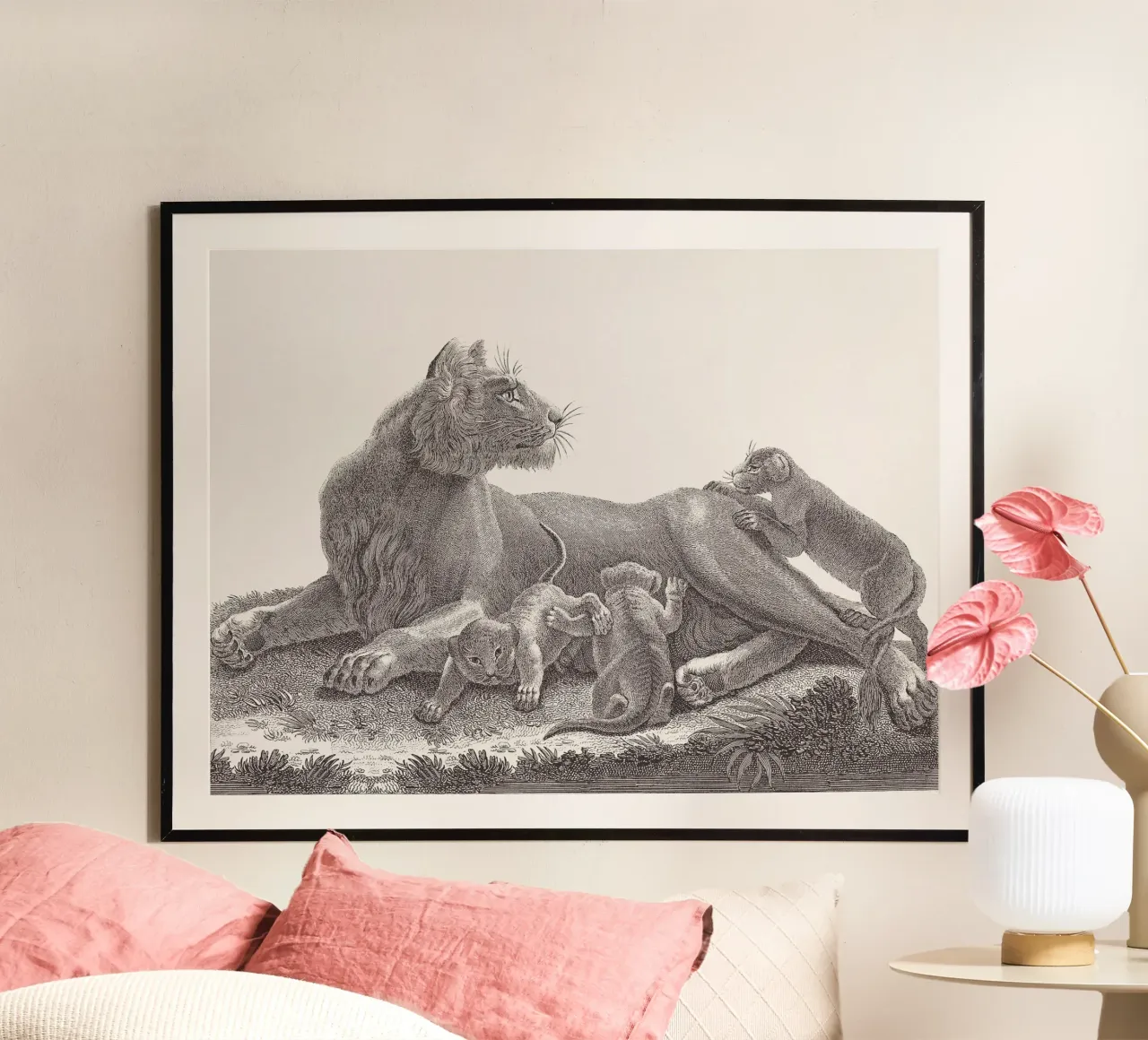 Lioness and whelps sketch poster de apoloprints