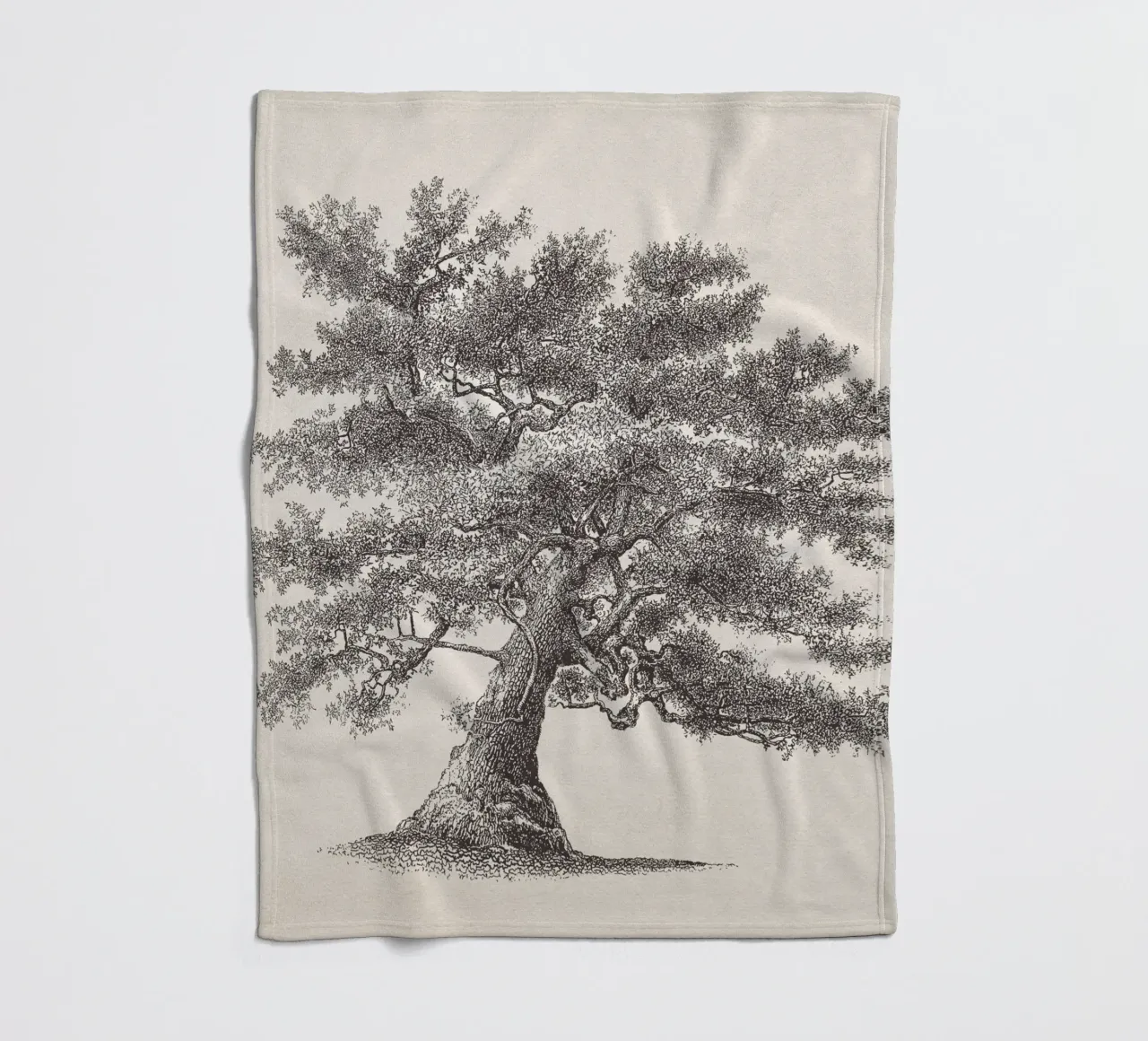 Tree Sketch - Oak coperta in pile da apoloprints