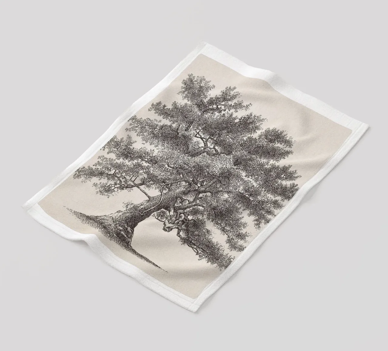 Tree Sketch - Oak coperta in pile da apoloprints