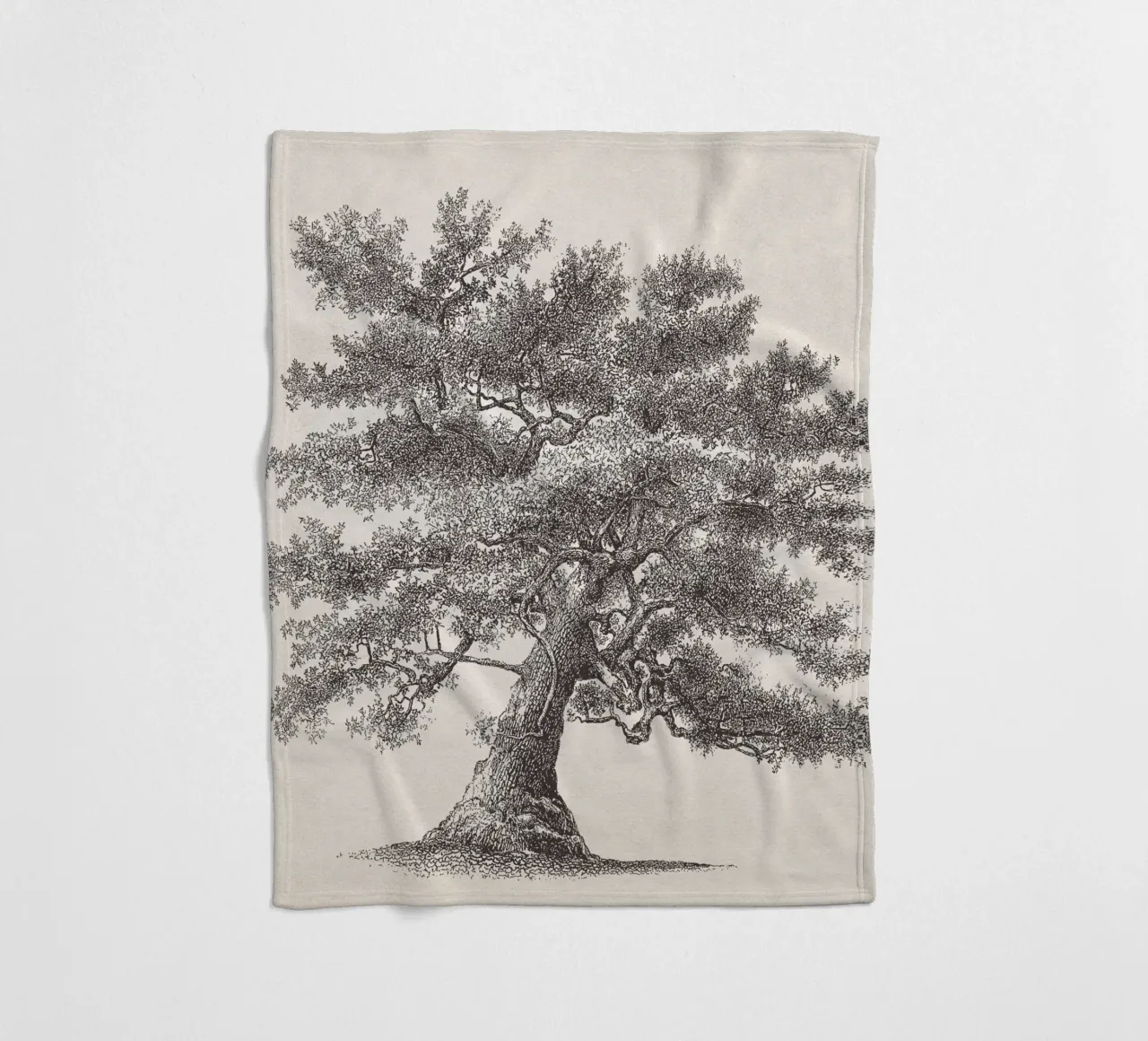 Tree Sketch - Oak coperta in pile da apoloprints