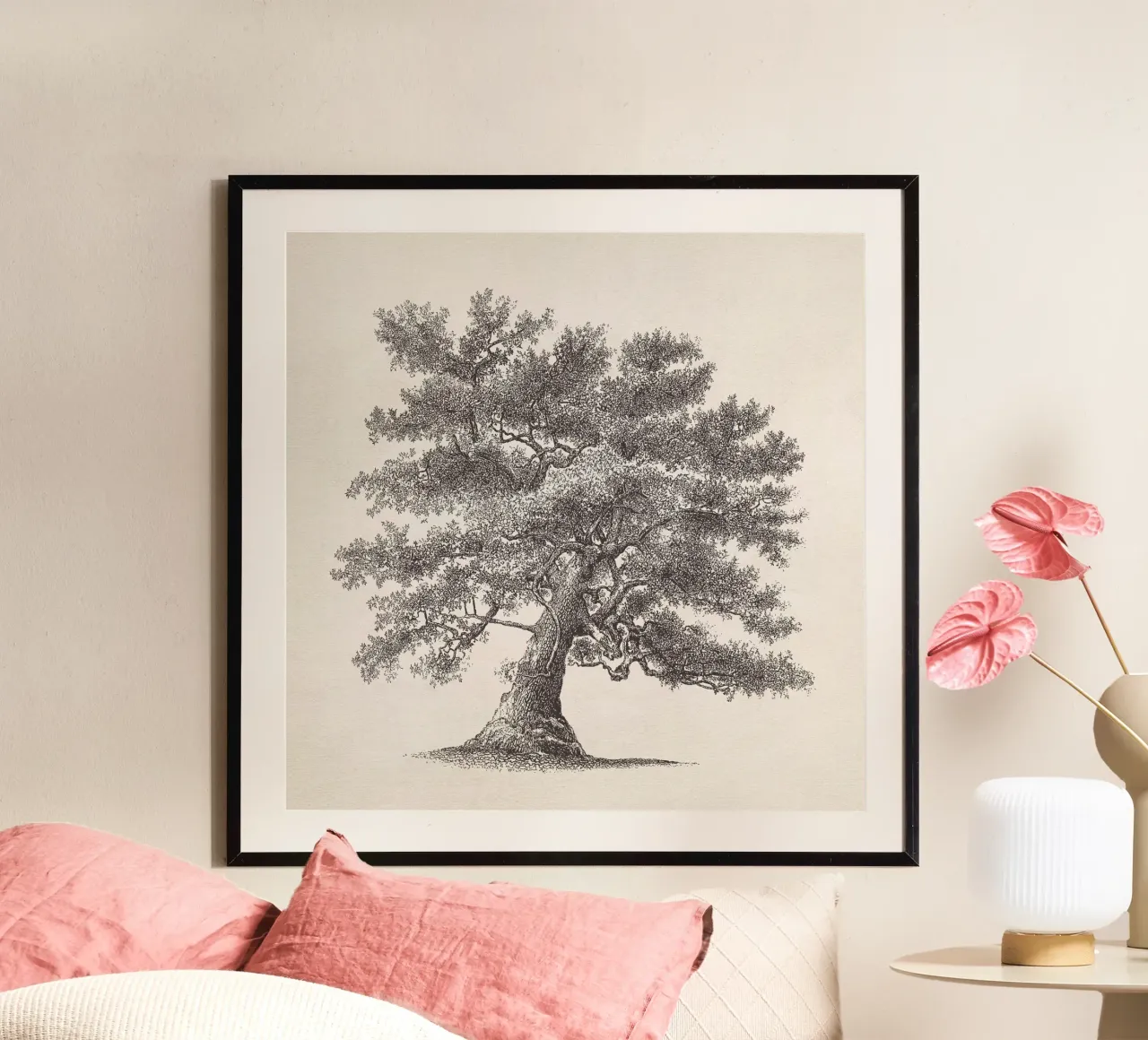 Tree Sketch - Oak carta hahnemühle da apoloprints