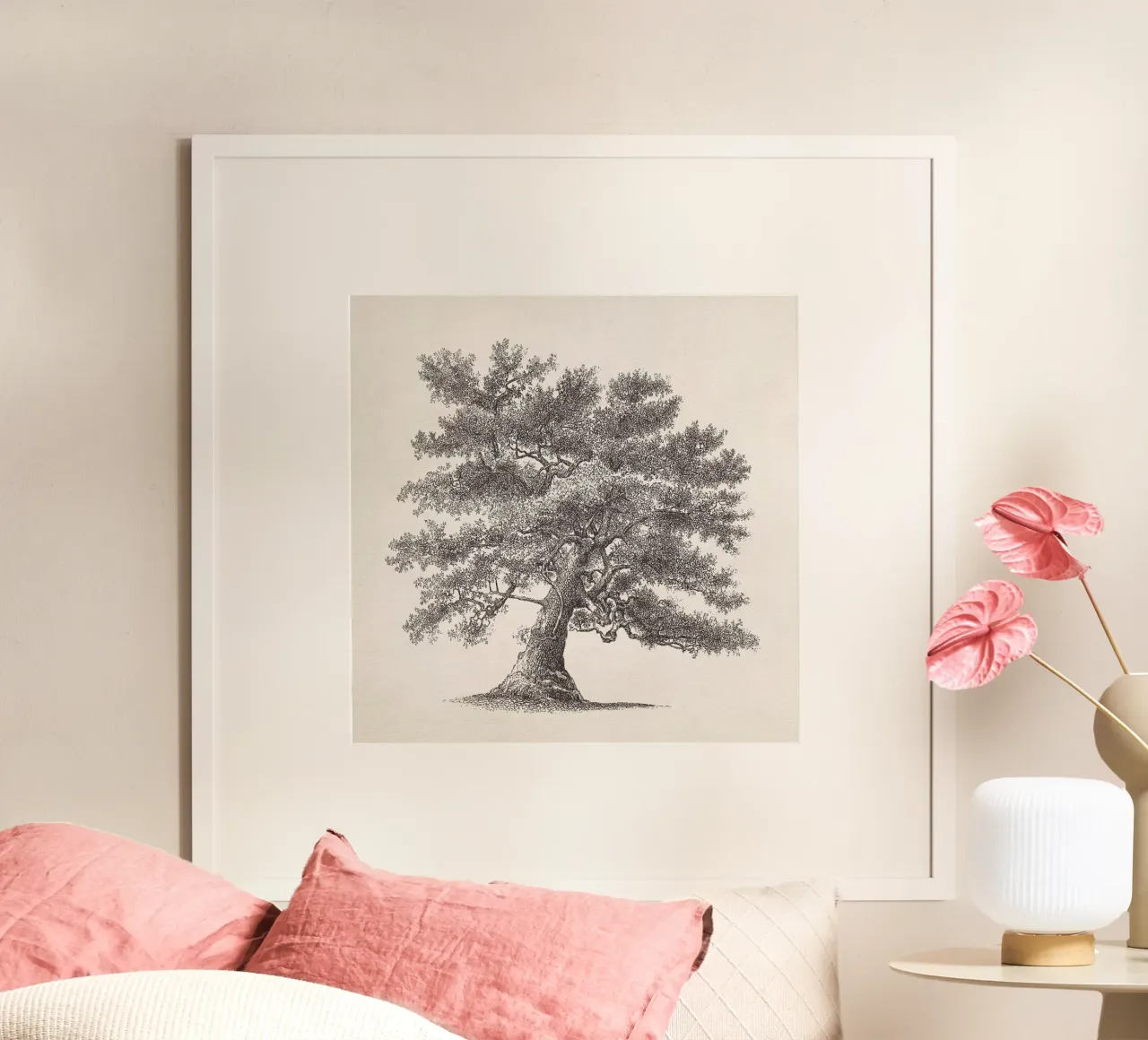 Tree Sketch - Oak carta hahnemühle da apoloprints