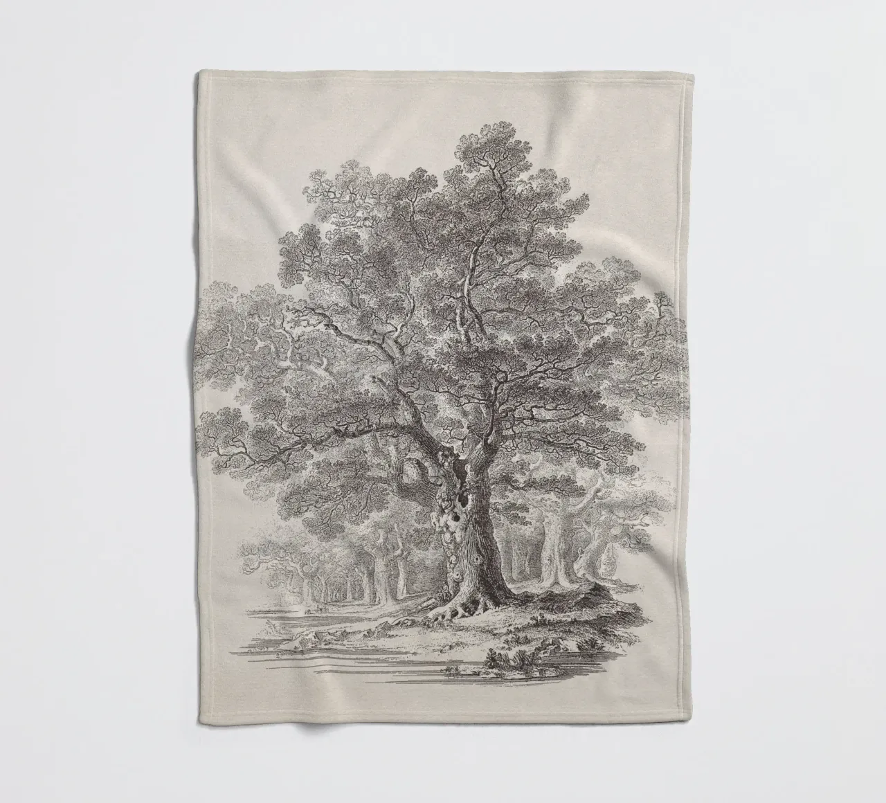Tree Sketch - Oak Forest coperta in pile da apoloprints