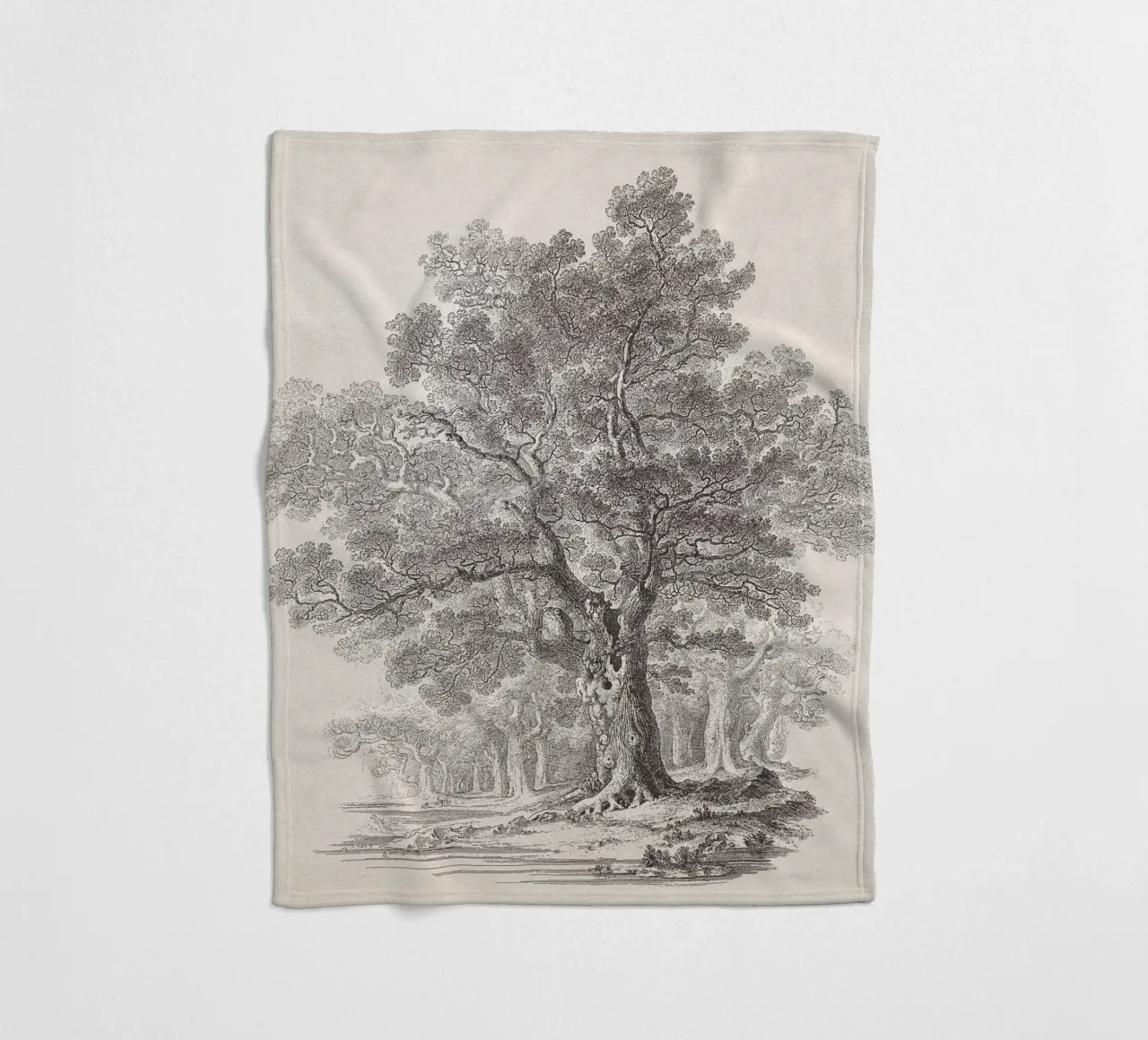 Tree Sketch - Oak Forest coperta in pile da apoloprints