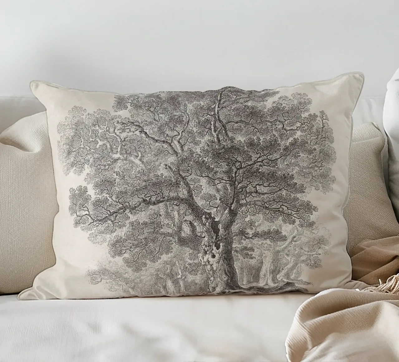 Tree Sketch - Oak Forest cuscino da apoloprints