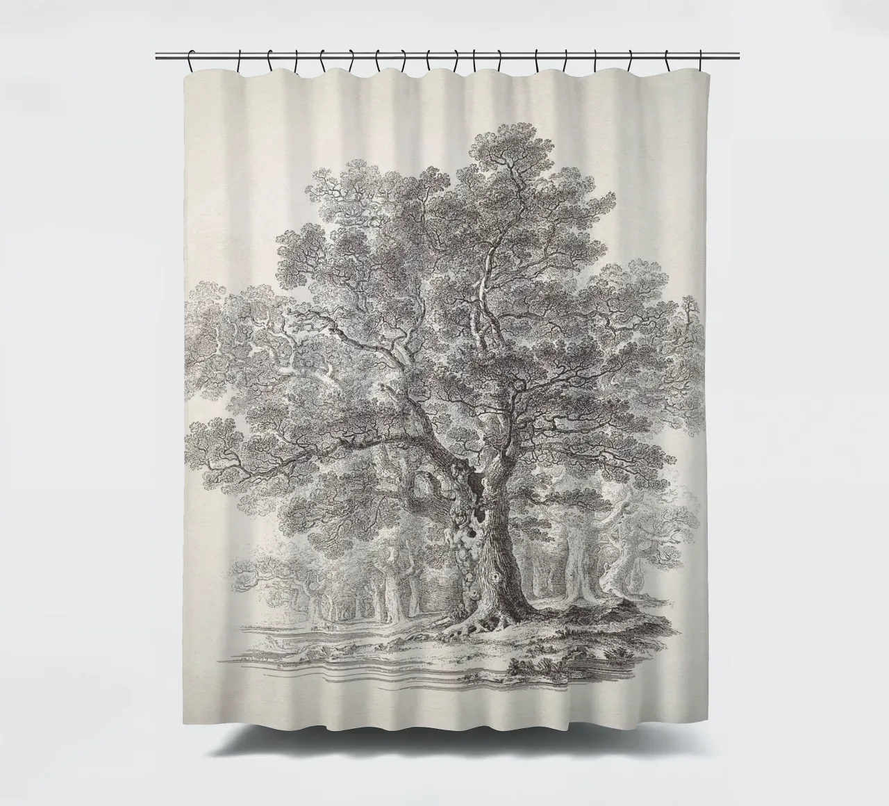 Tree Sketch - Oak Forest tenda da doccia da apoloprints