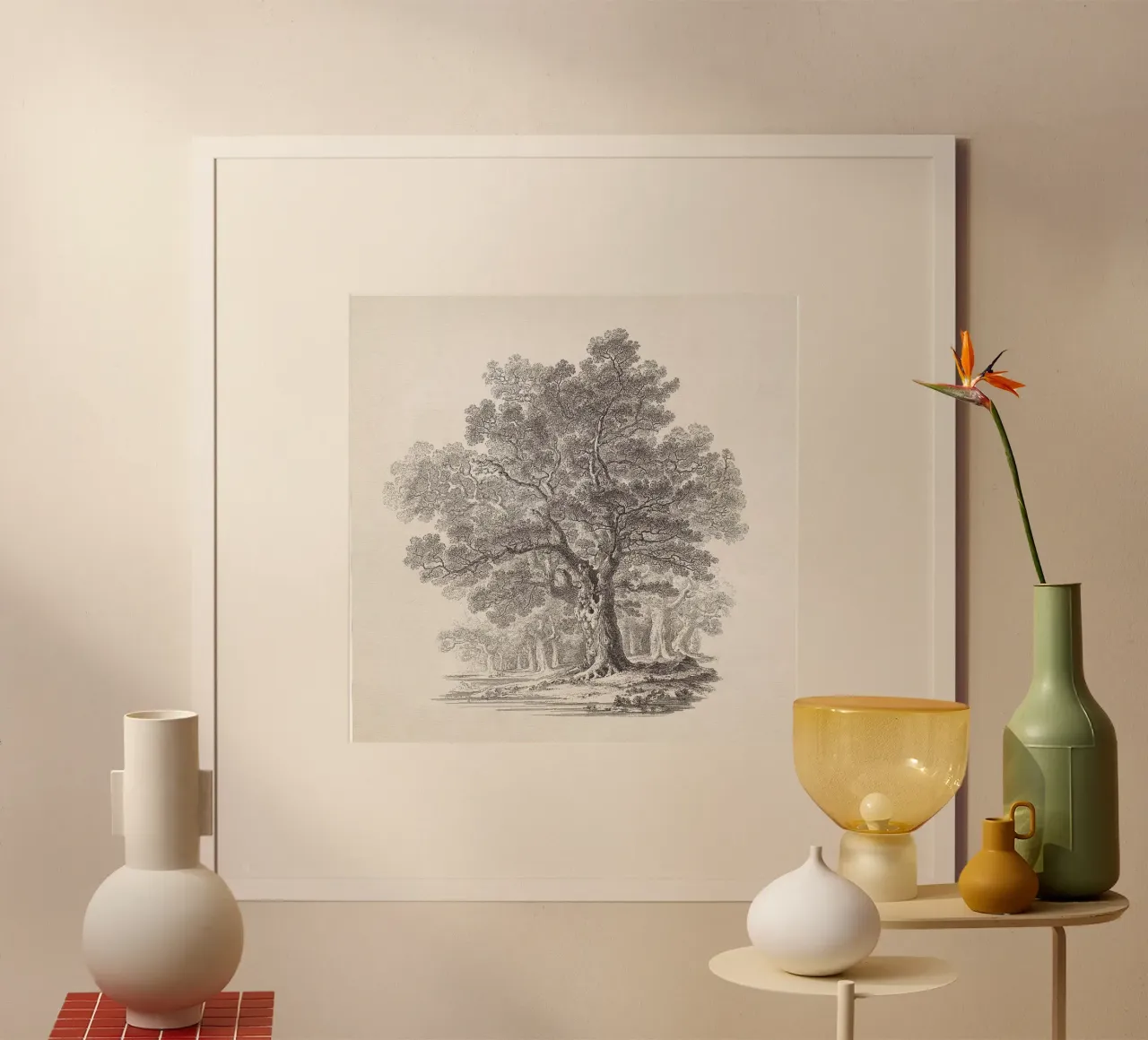 Tree Sketch - Oak Forest carta hahnemühle da apoloprints