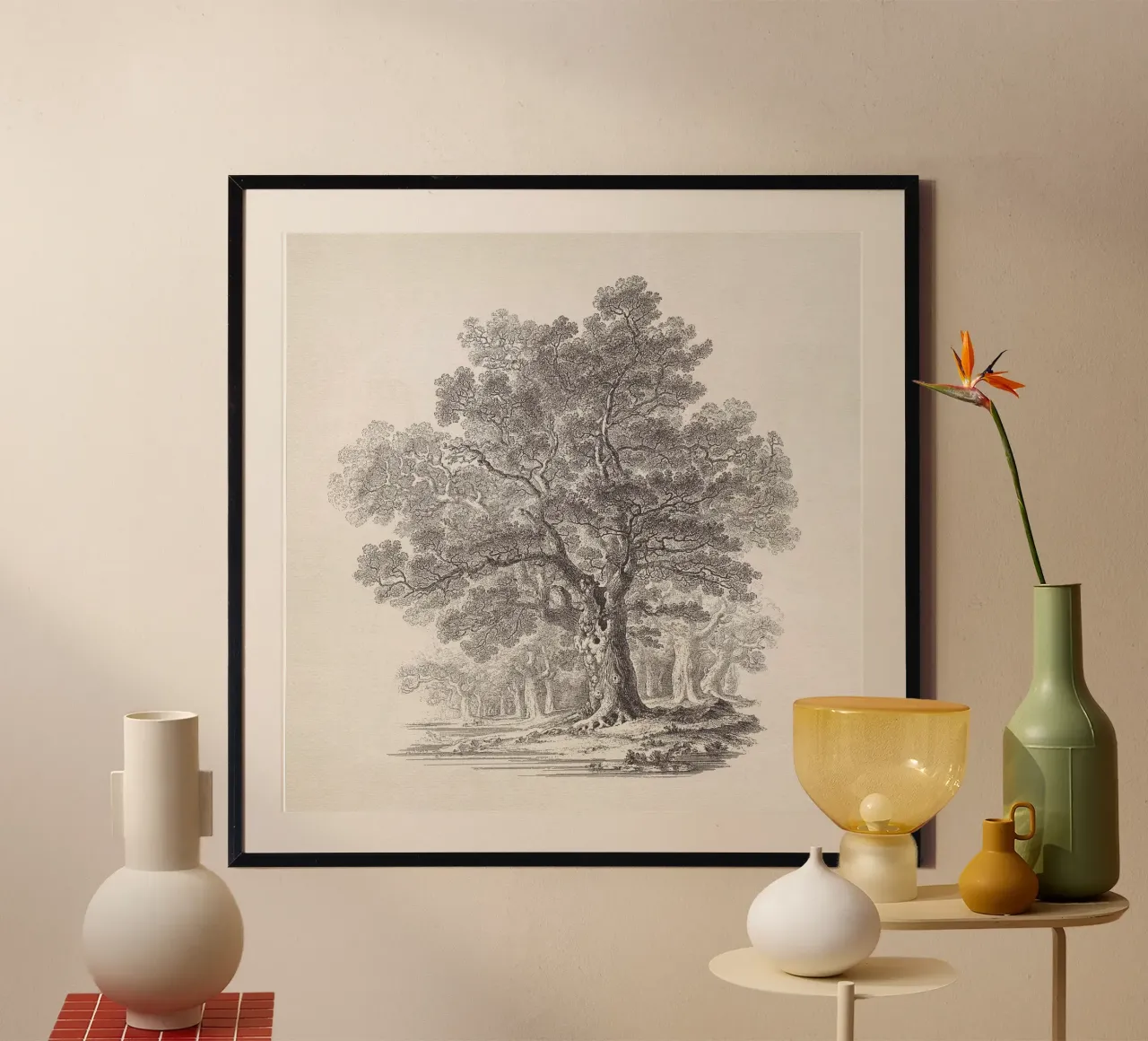 Tree Sketch - Oak Forest carta hahnemühle da apoloprints