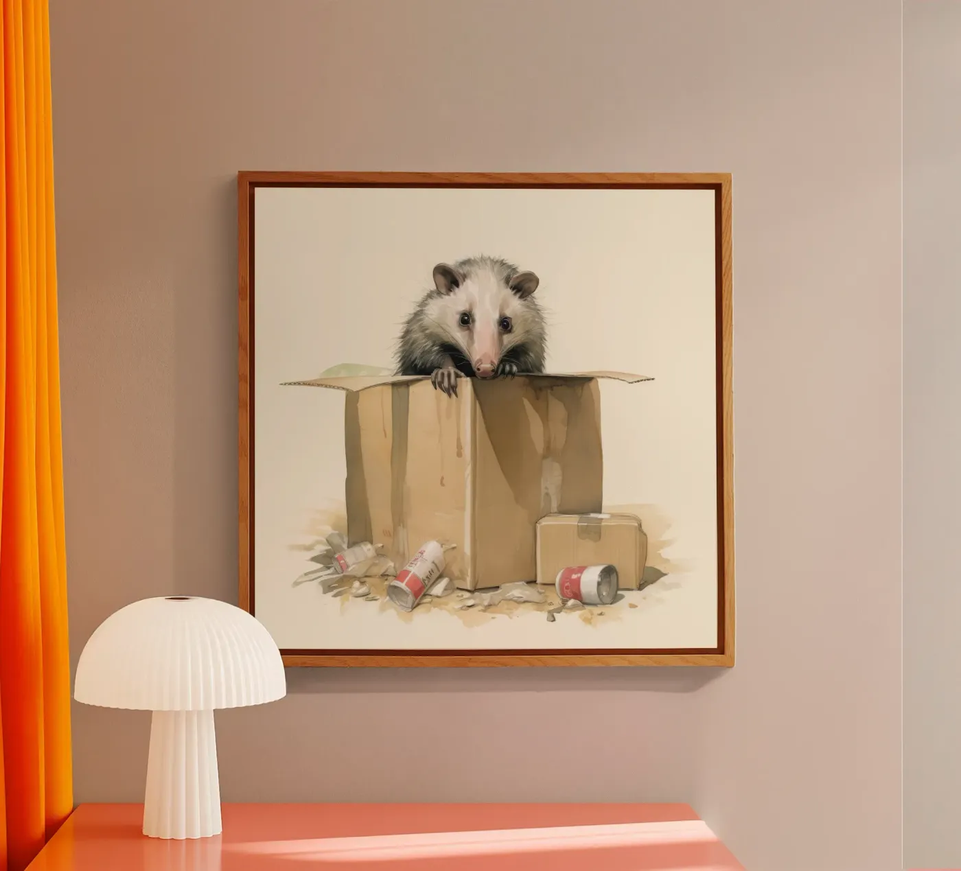 Minimal Opossum Acryl-Glas von Minimal Animal Art