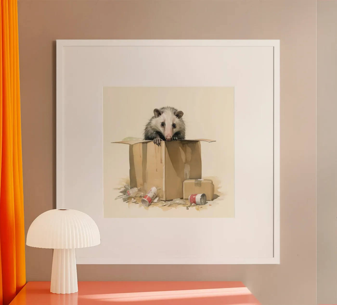 Minimo Opossum poster da Minimal Animal Art