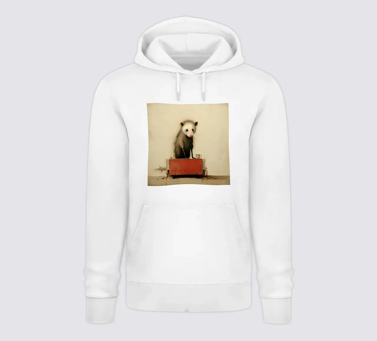 Opossum minimo 3 felpa con cappuccio da Minimal Animal Art