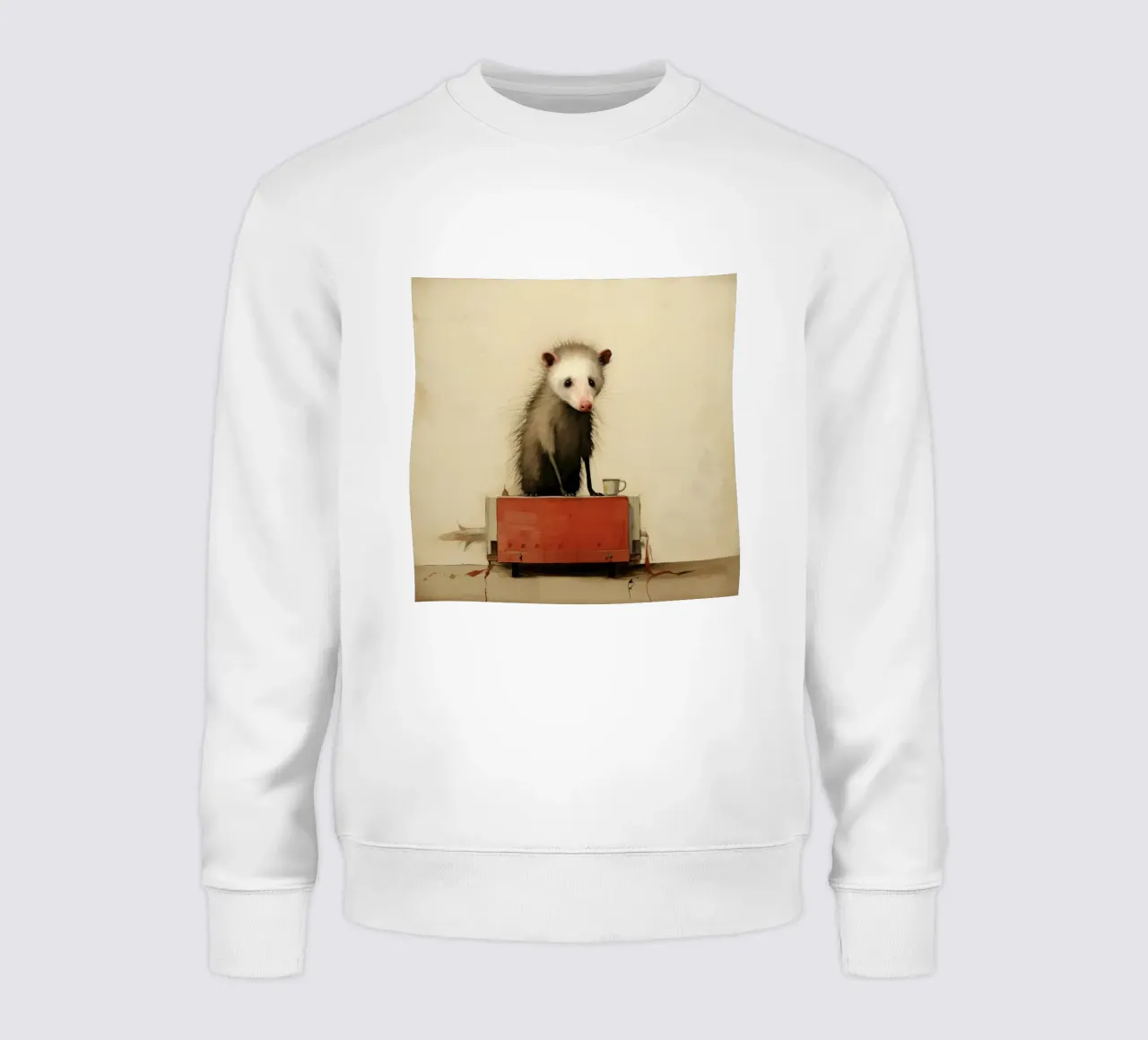 Minimal Opossum 3 sweatshirt by Minimal Animal Art