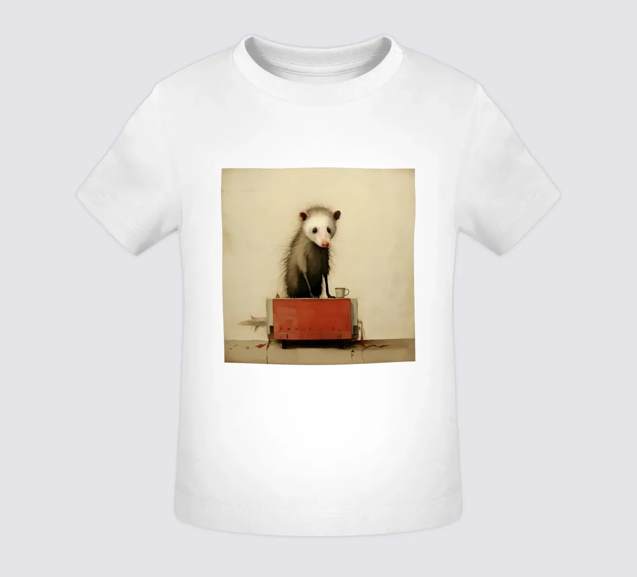 Opossum minimo 3 maglietta neonato da Minimal Animal Art